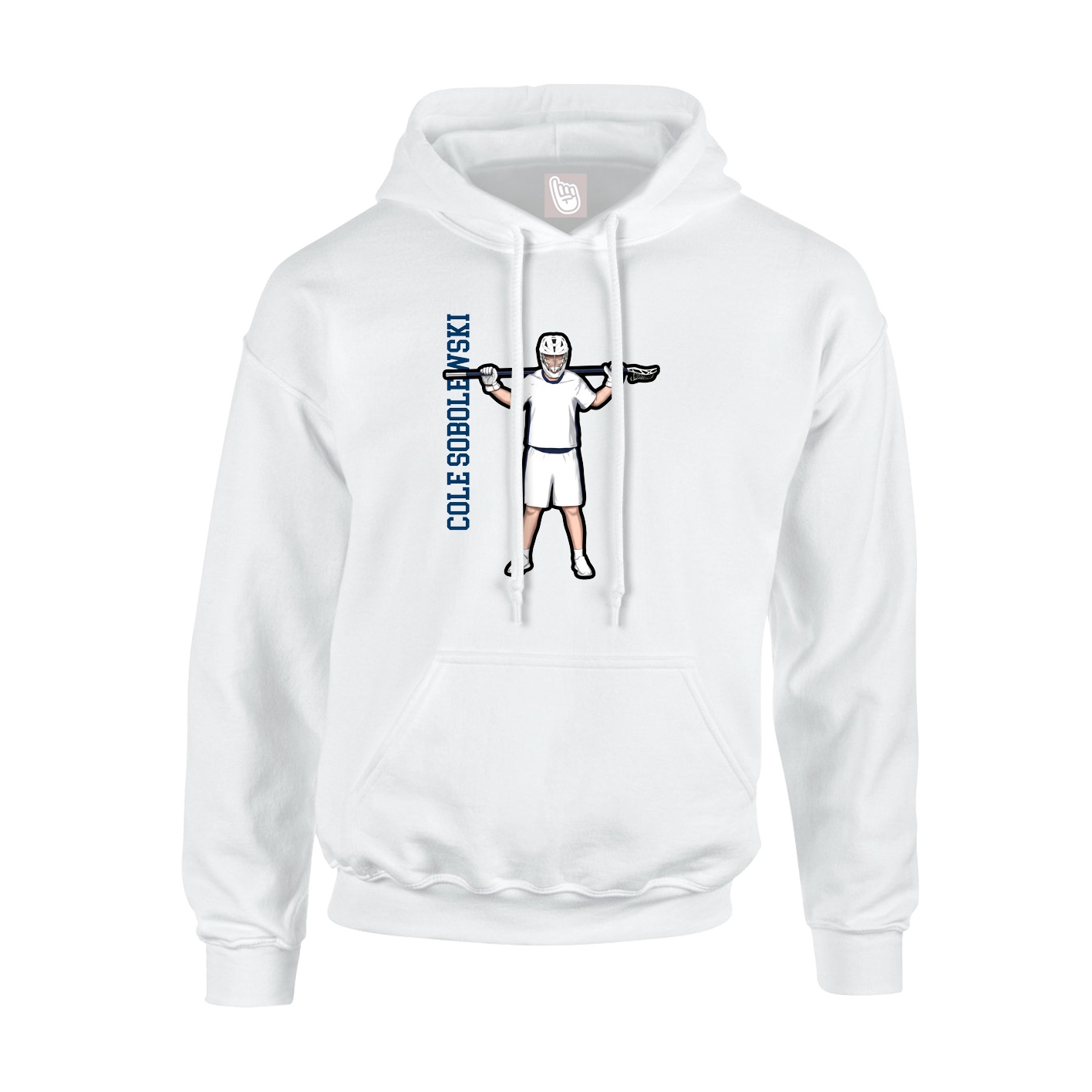 Hoodie — Name Vertical in White