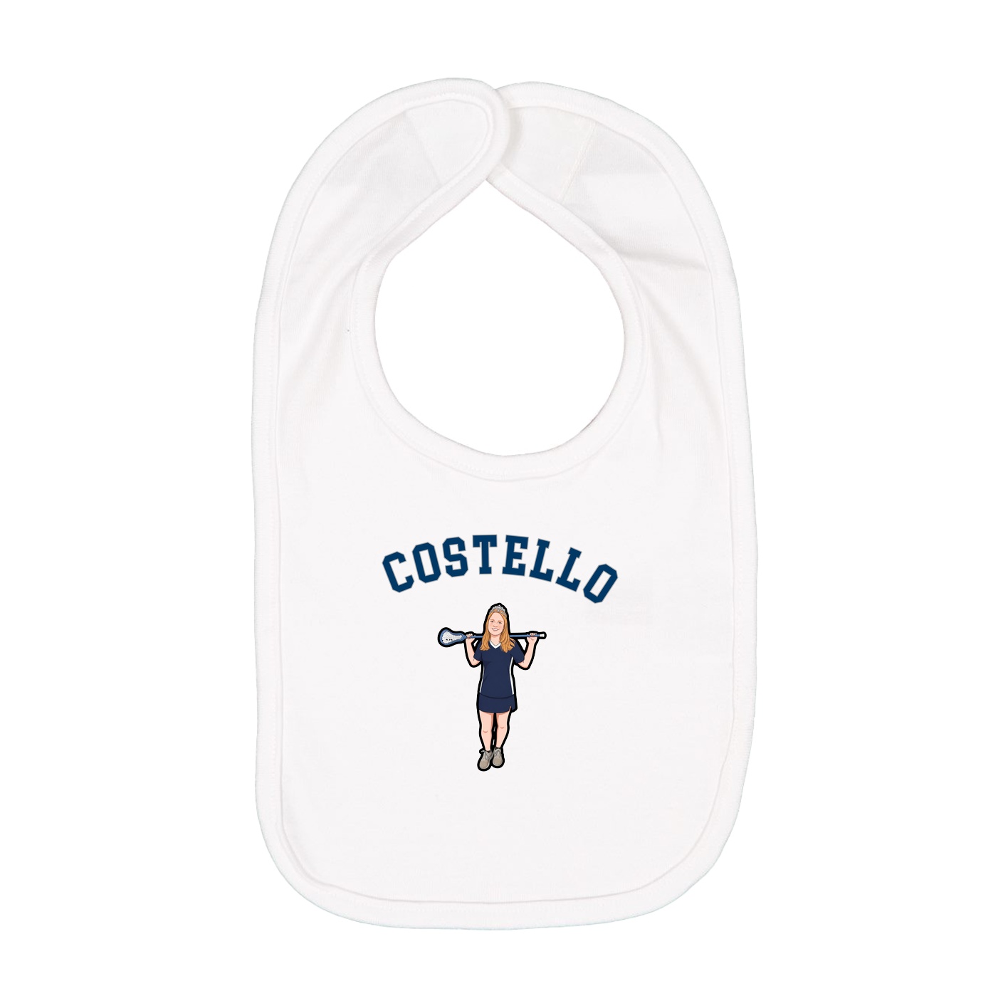 Infant Bib — Shirsey Arch in White