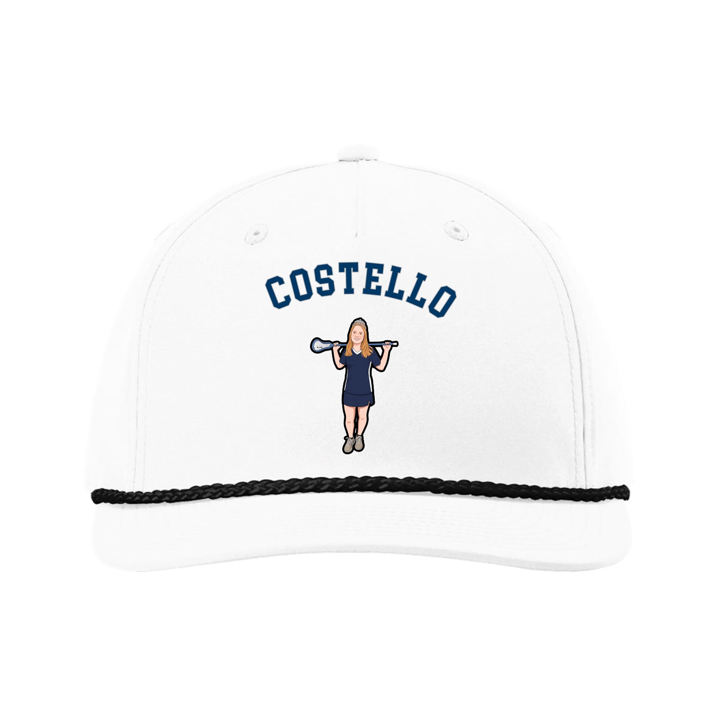 Five-Panel Classic Rope Cap — Shirsey Arch in White