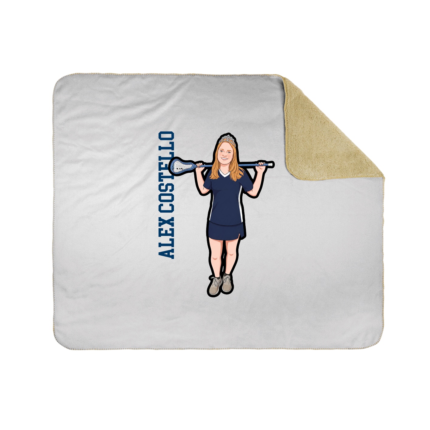 Throw Blanket — Name Vertical in White
