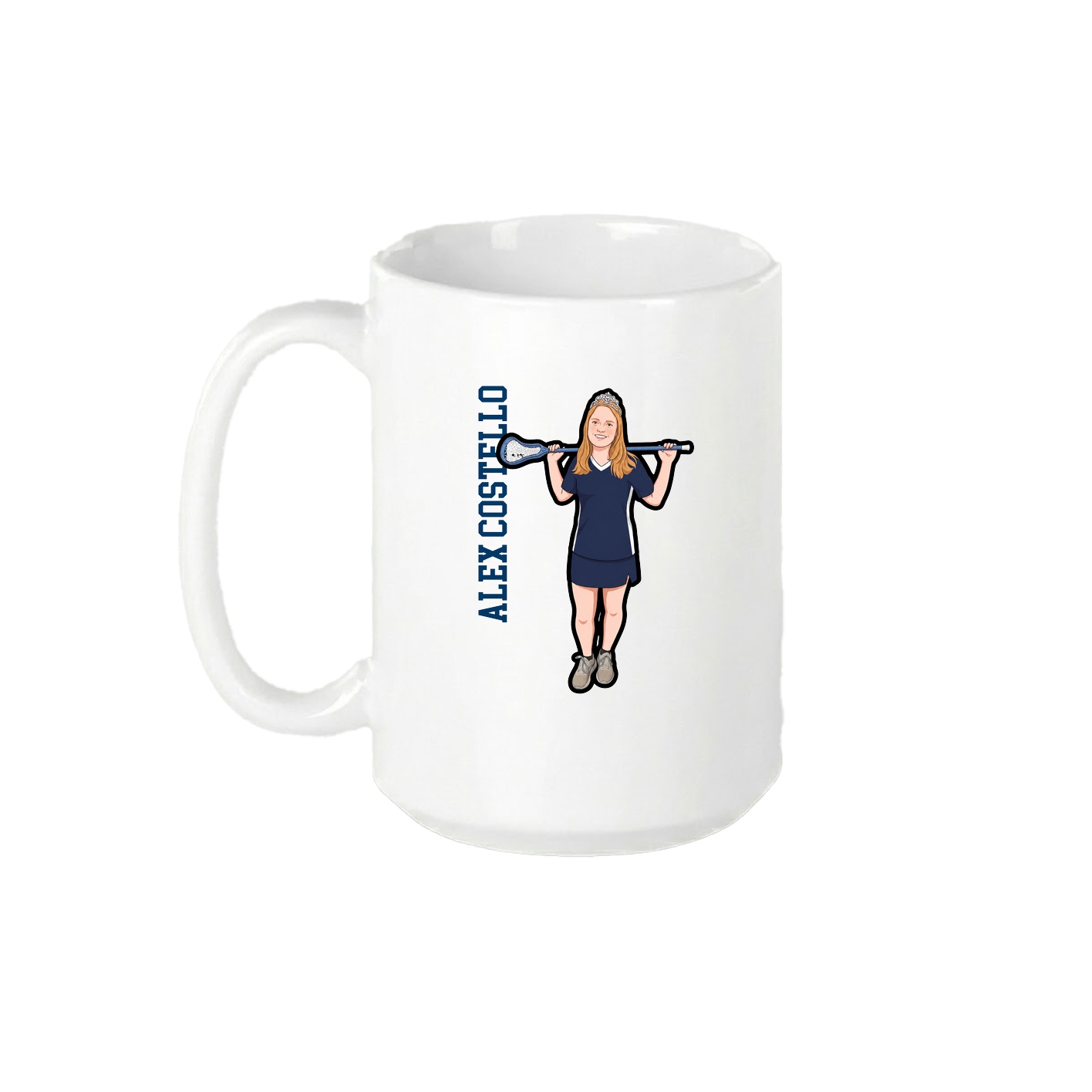 15oz Coffee Mug — Name Vertical in White