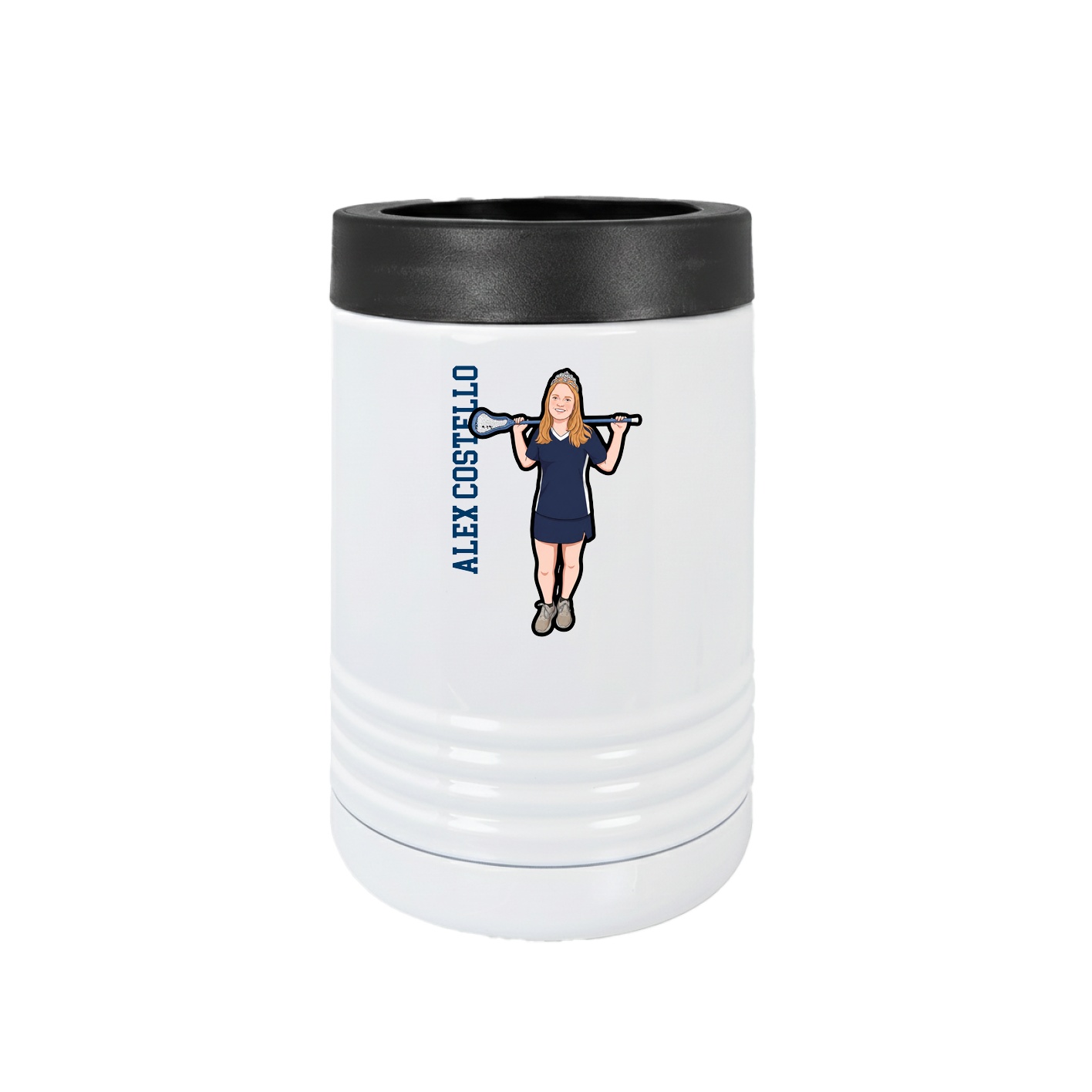 Beverage Holder — Name Vertical in White