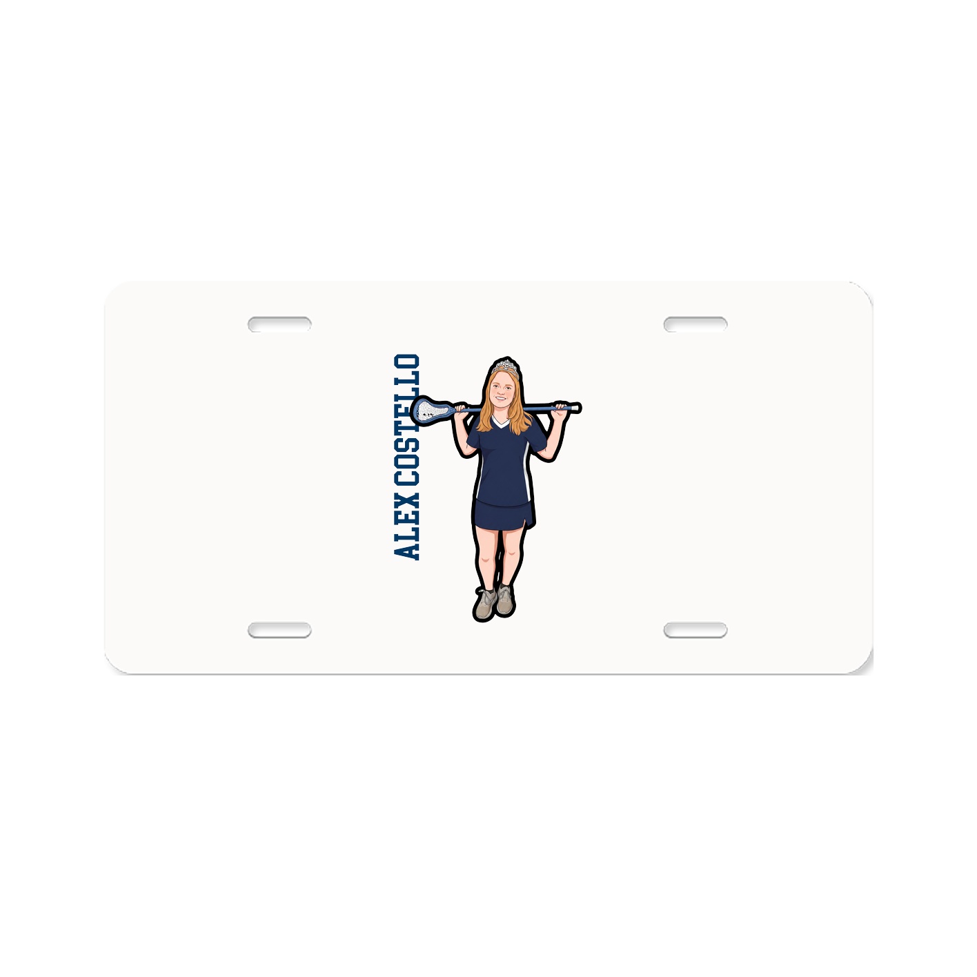 License Plate — Name Vertical in Classic
