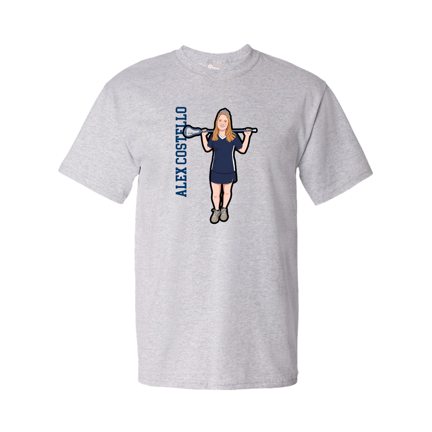 Tee — Name Vertical in Grey