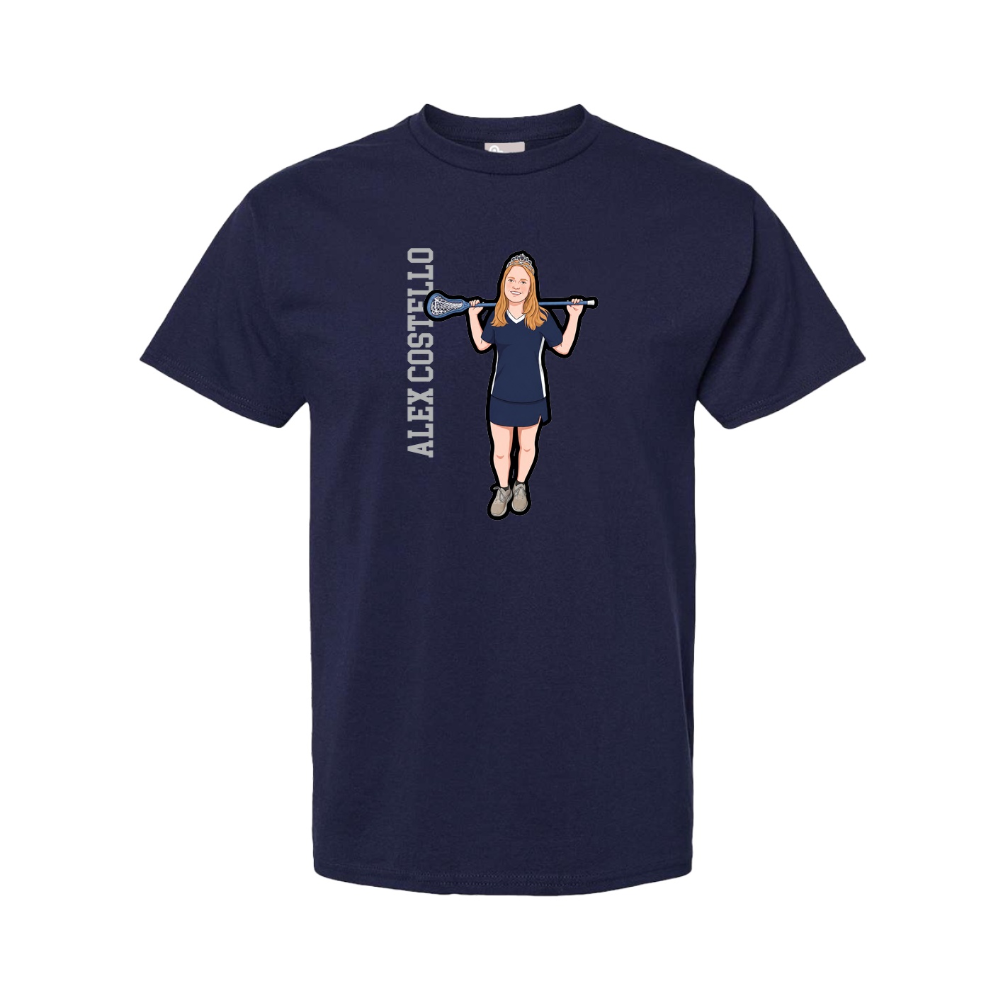 Tee — Name Vertical in Navy