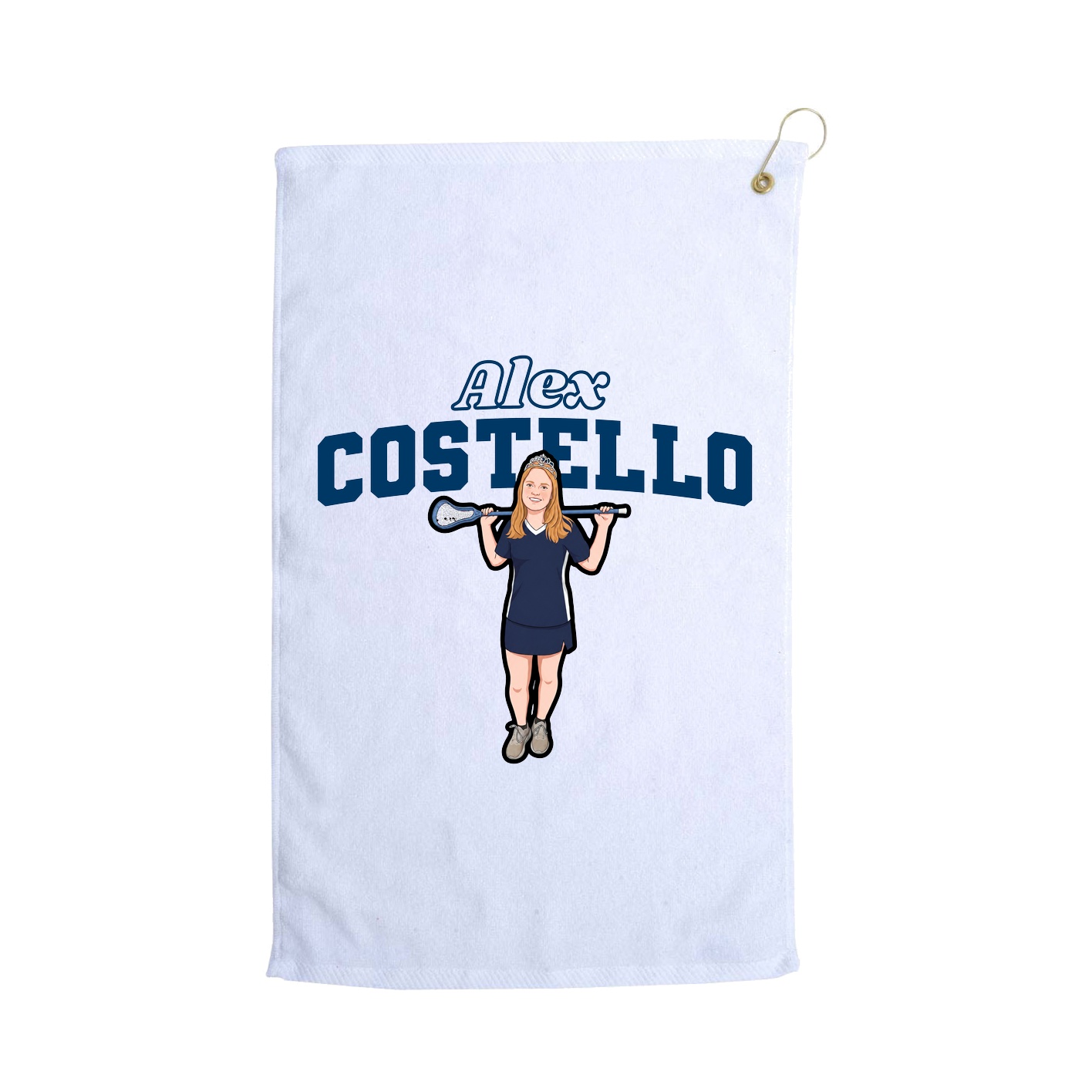 Golf Towel — Name Arch in White
