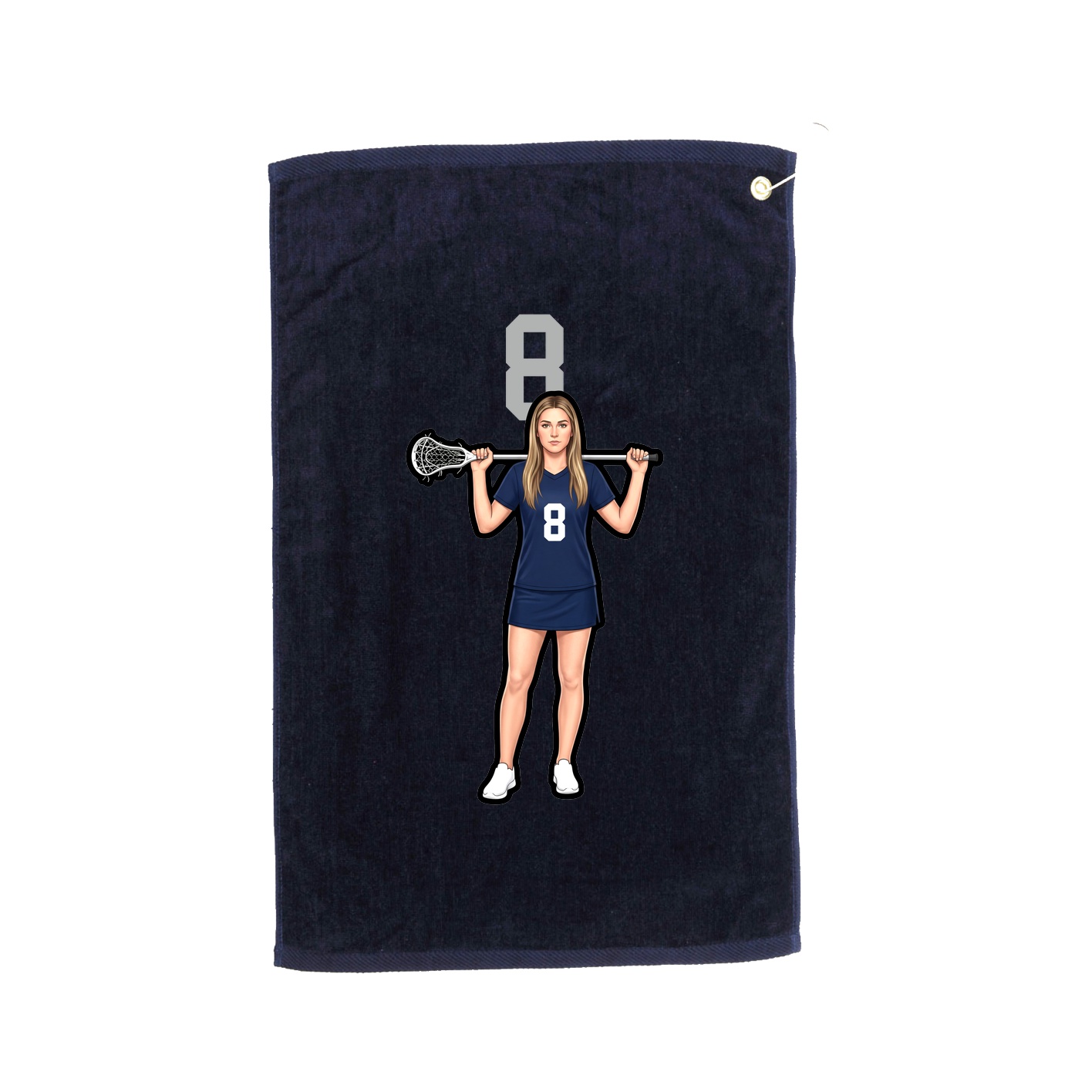 Golf Towel — Number Top in Navy