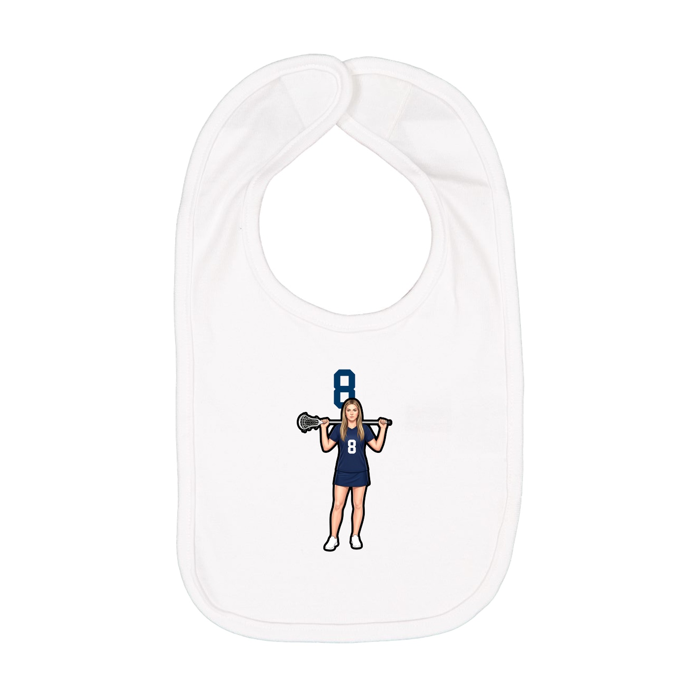 Infant Bib — Number Top in White