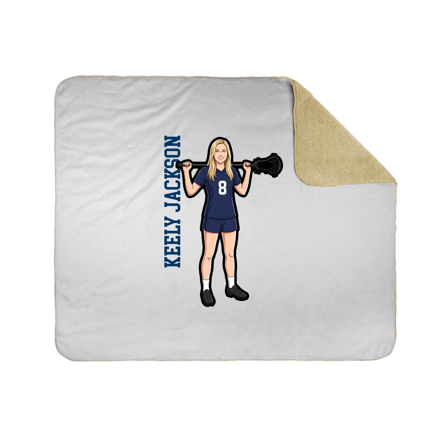 Throw Blanket — Name Vertical in White
