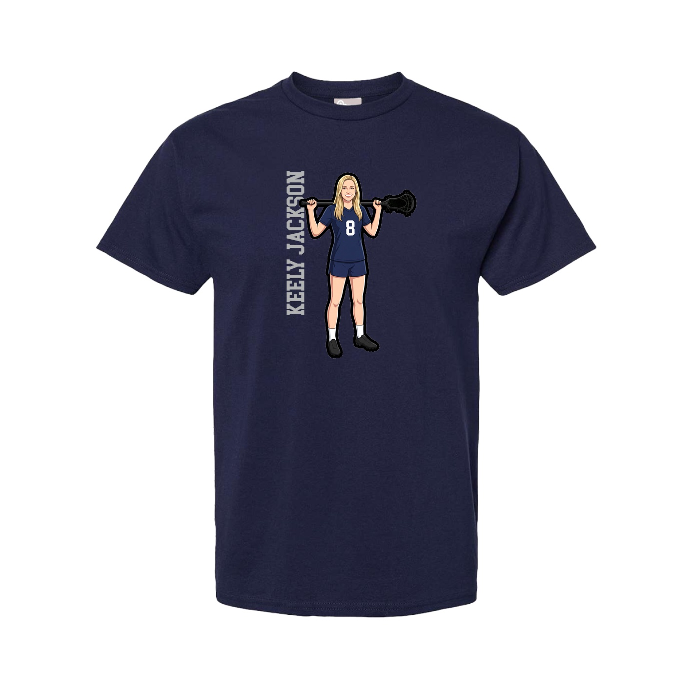 Tee — Name Vertical in Navy
