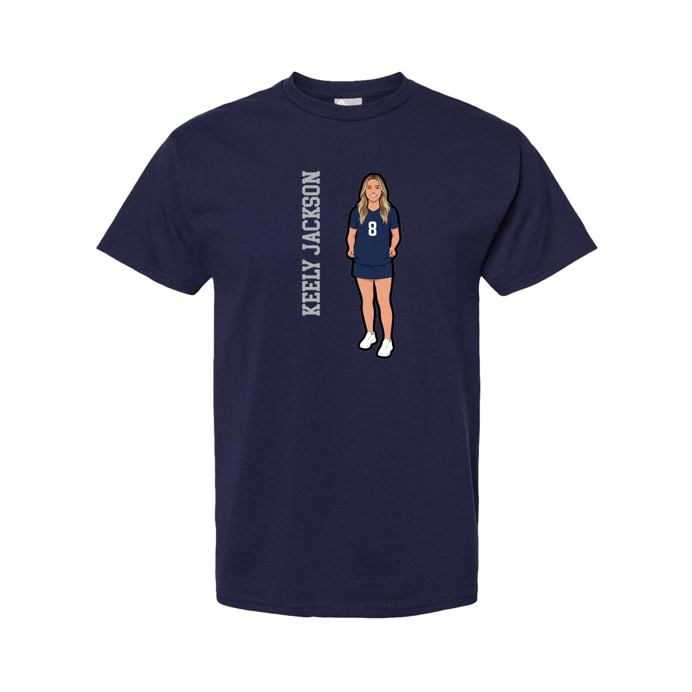 Youth Tee — Name Vertical in Navy