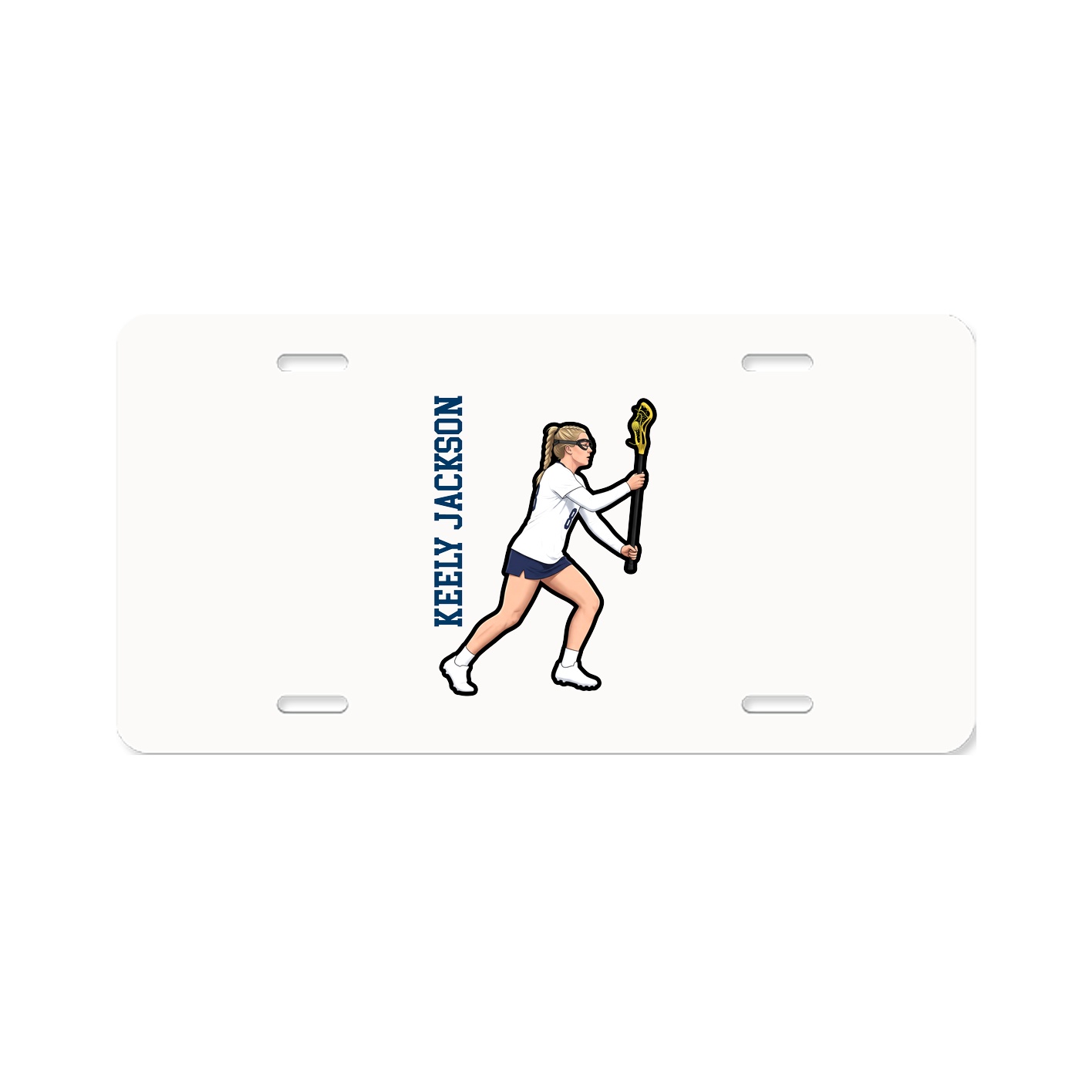 License Plate — Name Vertical in Classic
