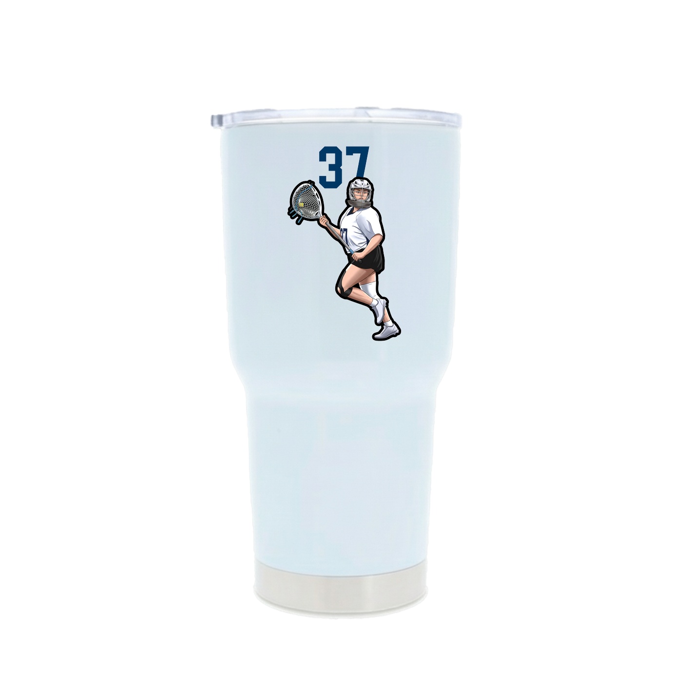 30oz Stainless Steel Tumbler — Number Top in White