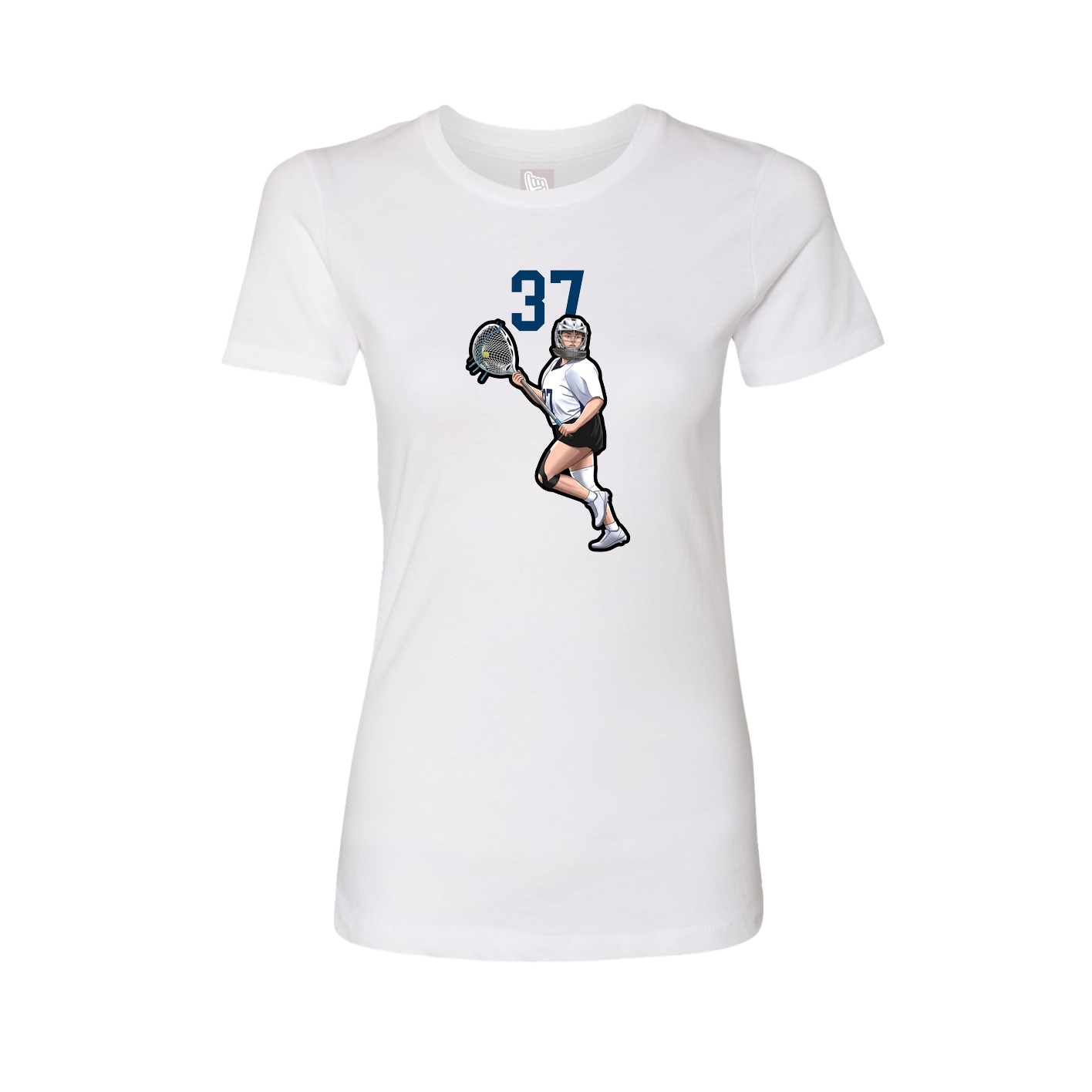 Fitted Women's Tee — Number Top in White