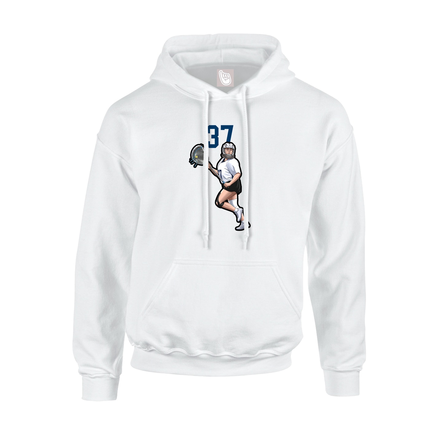 Youth Hoodie — Number Top in White