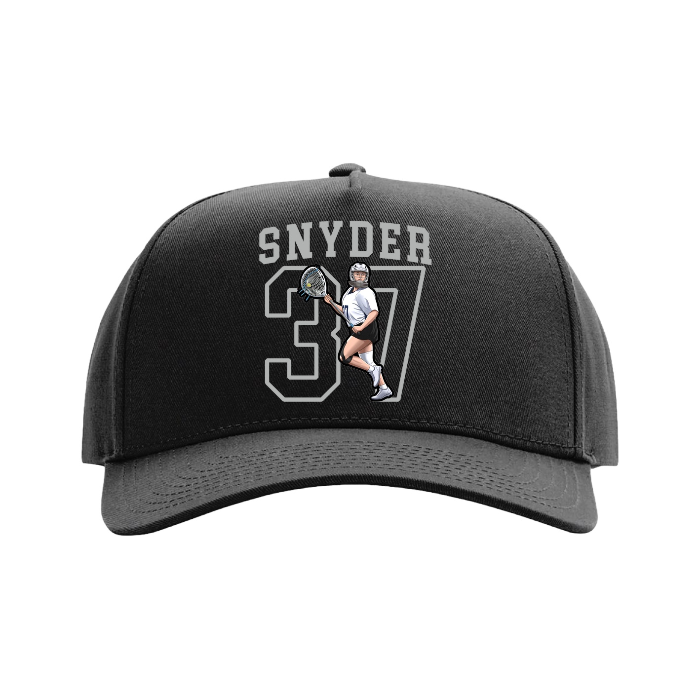 Full Fabric Five-Panel Champ Cap — Shirsey in Black