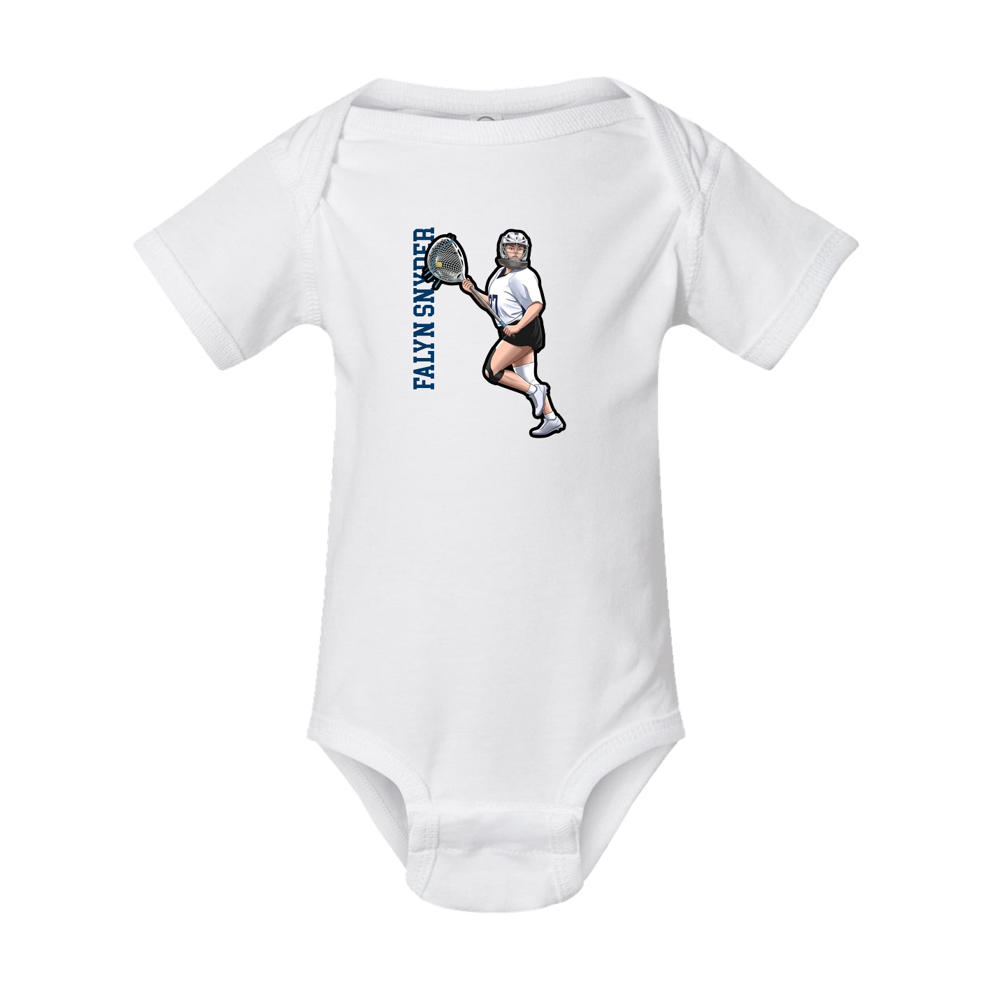 Baby Onesie — Name Vertical in White