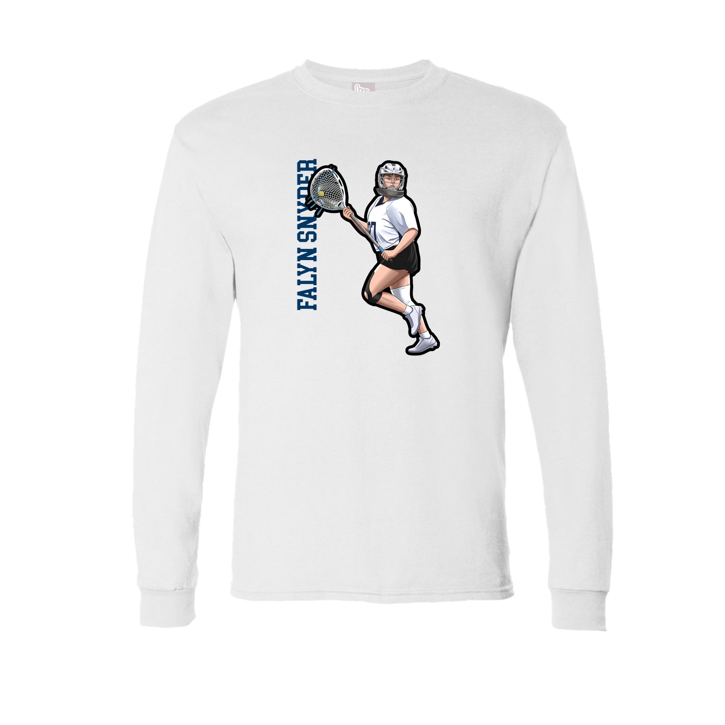 Long Sleeve Tee — Name Vertical in White