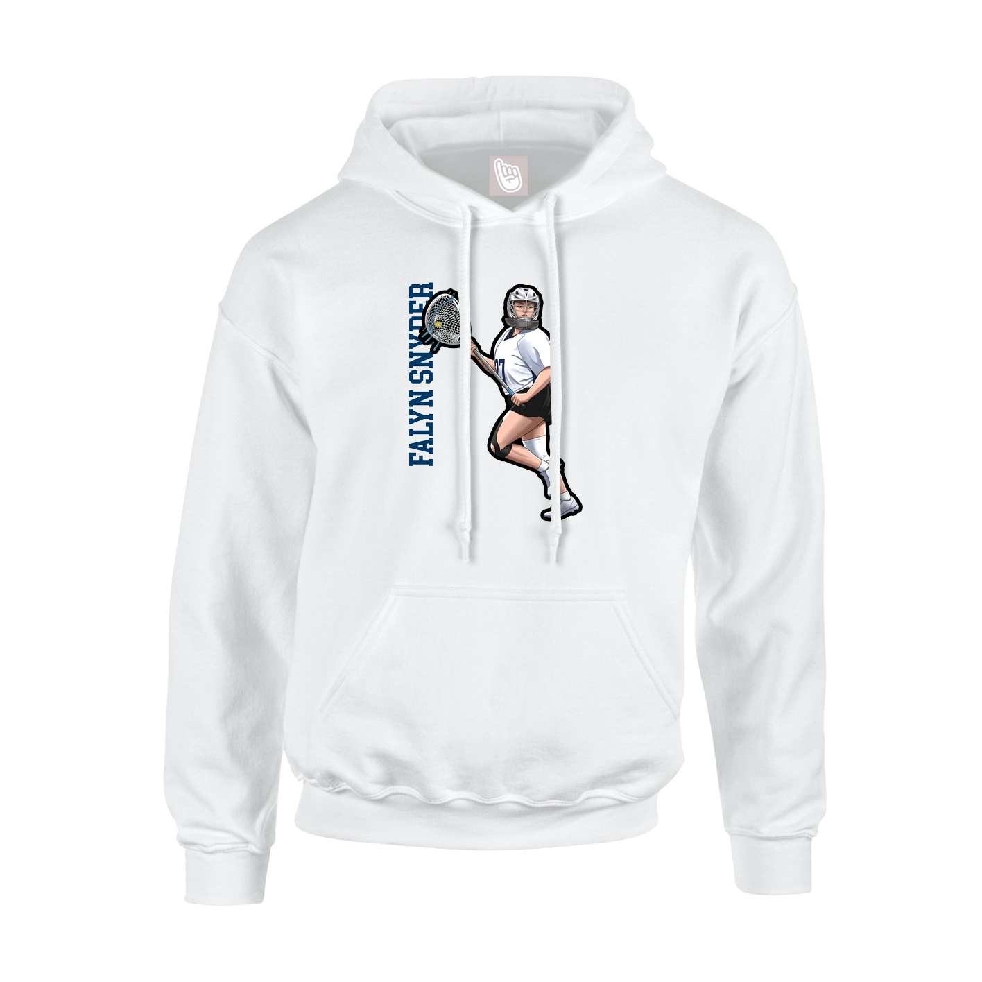 Youth Hoodie — Name Vertical in White
