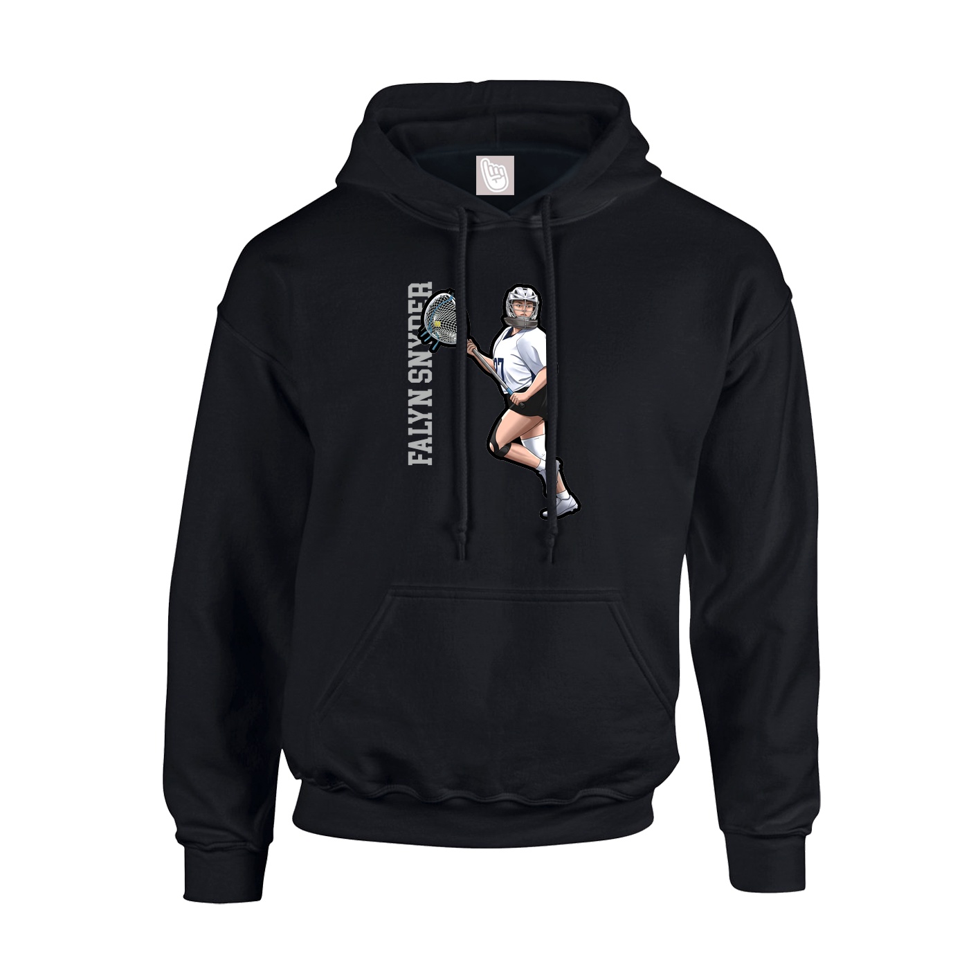 Youth Hoodie — Name Vertical in Black