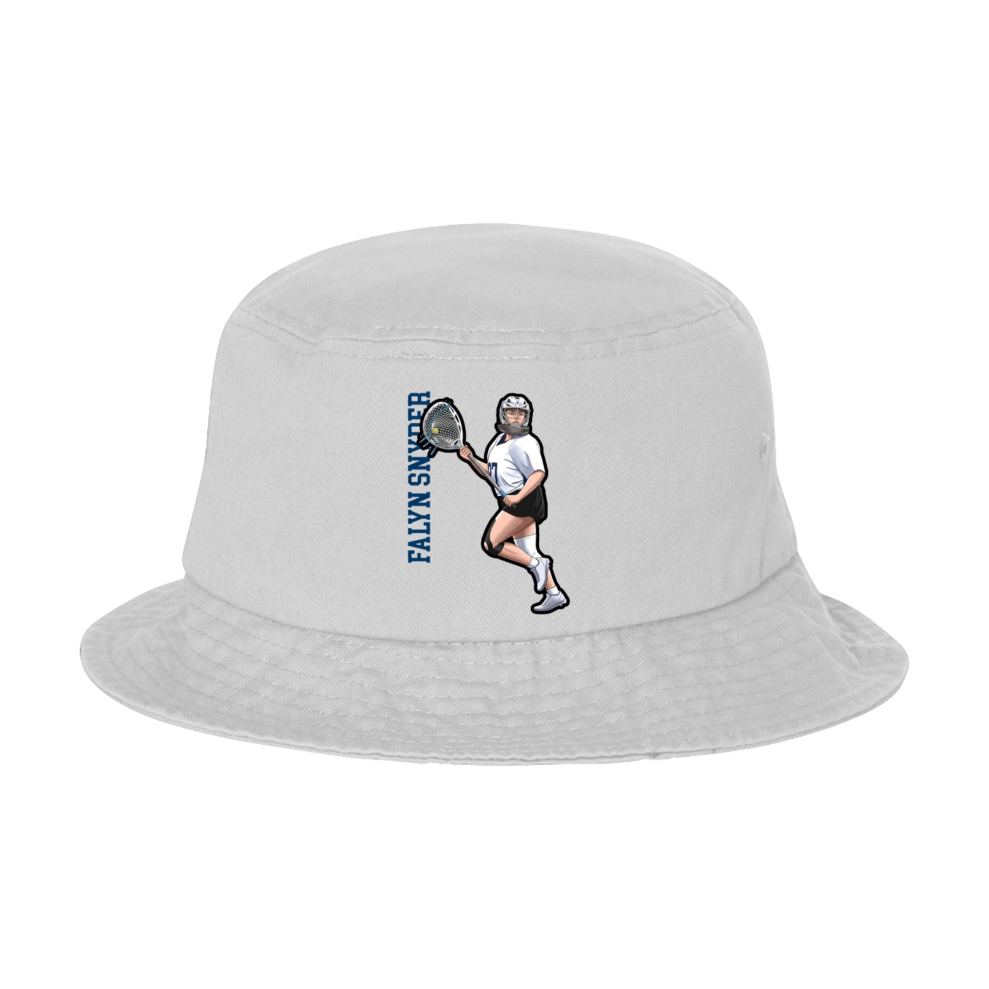 Bucket Cap — Name Vertical in White