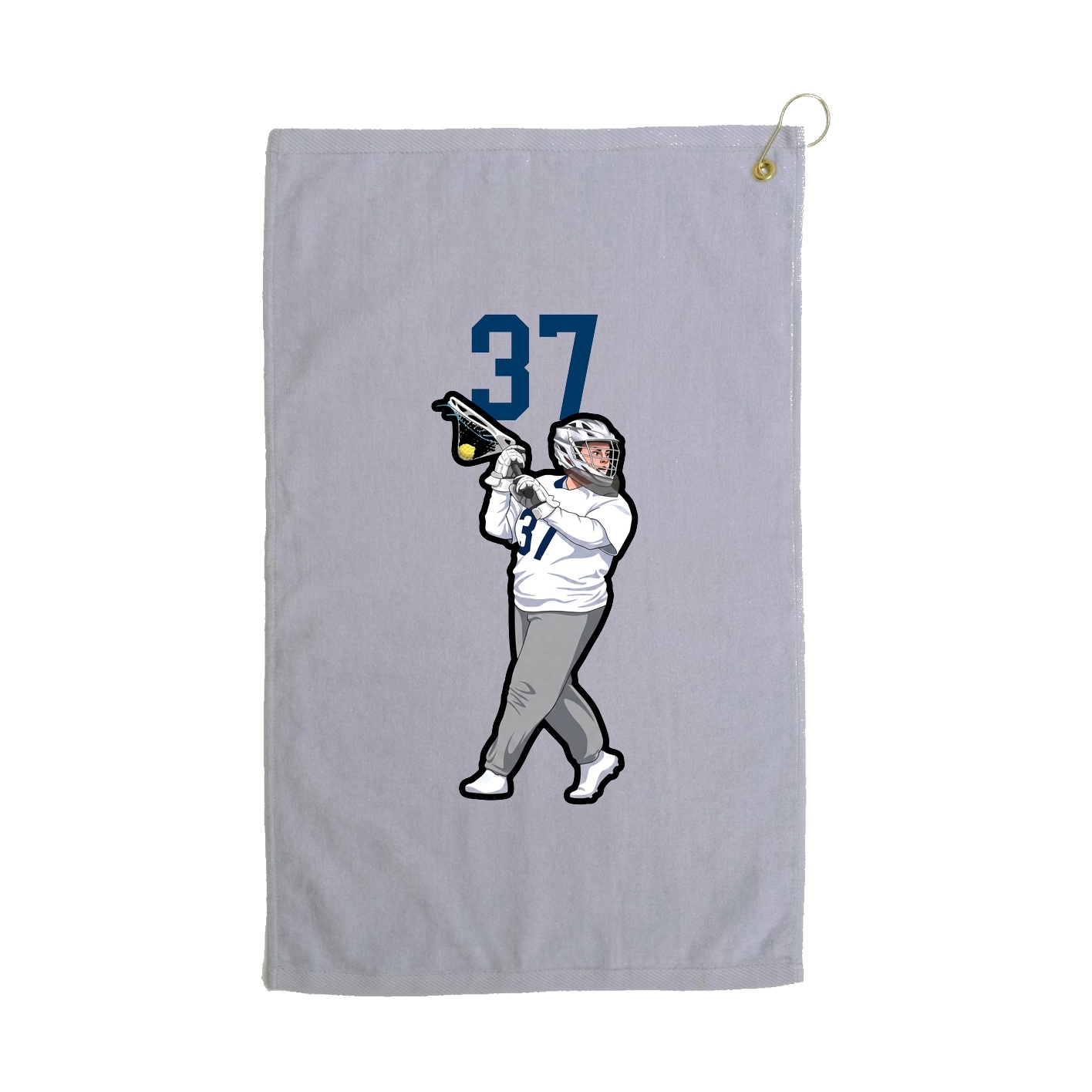 Golf Towel — Number Top in Grey