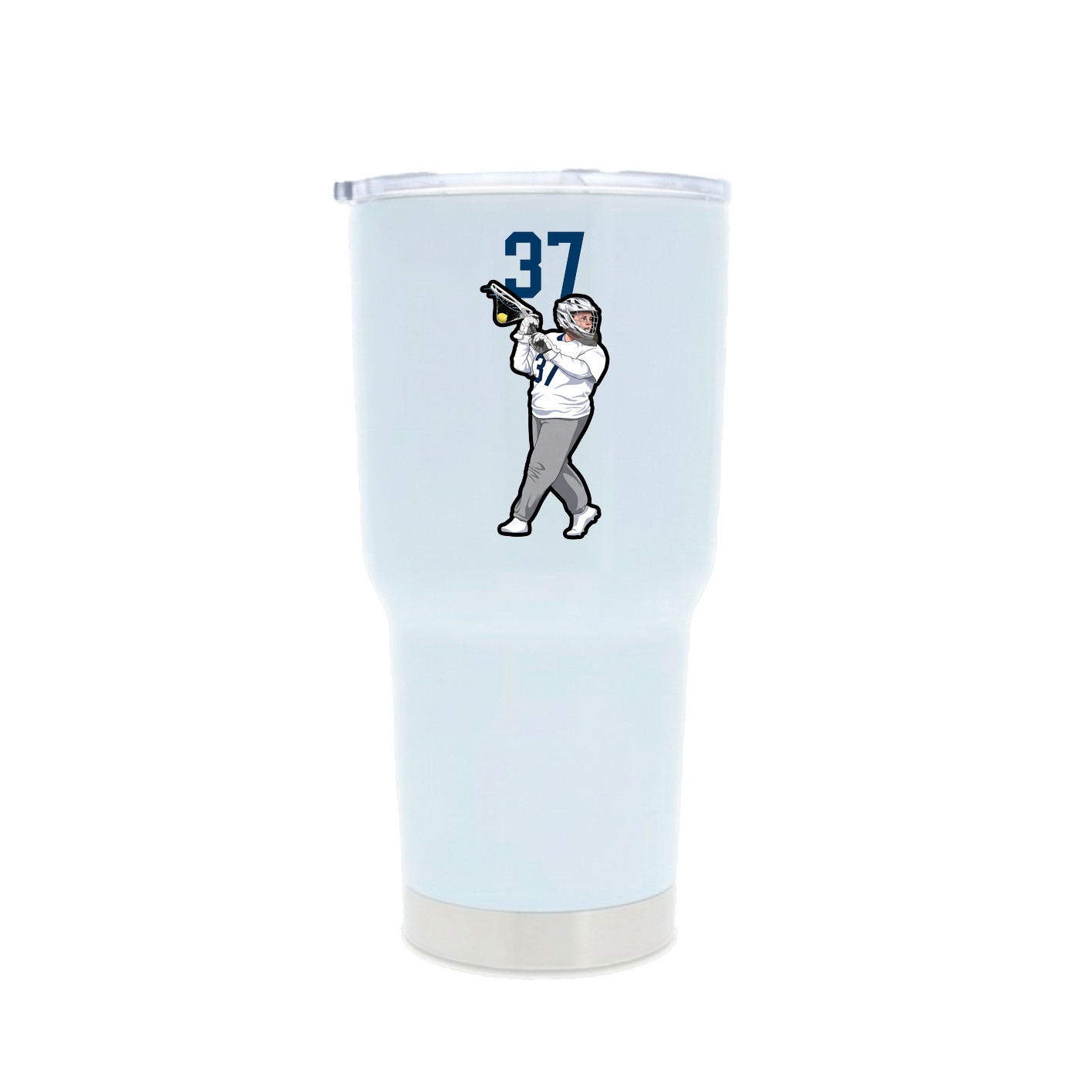 30oz Stainless Steel Tumbler — Number Top in White