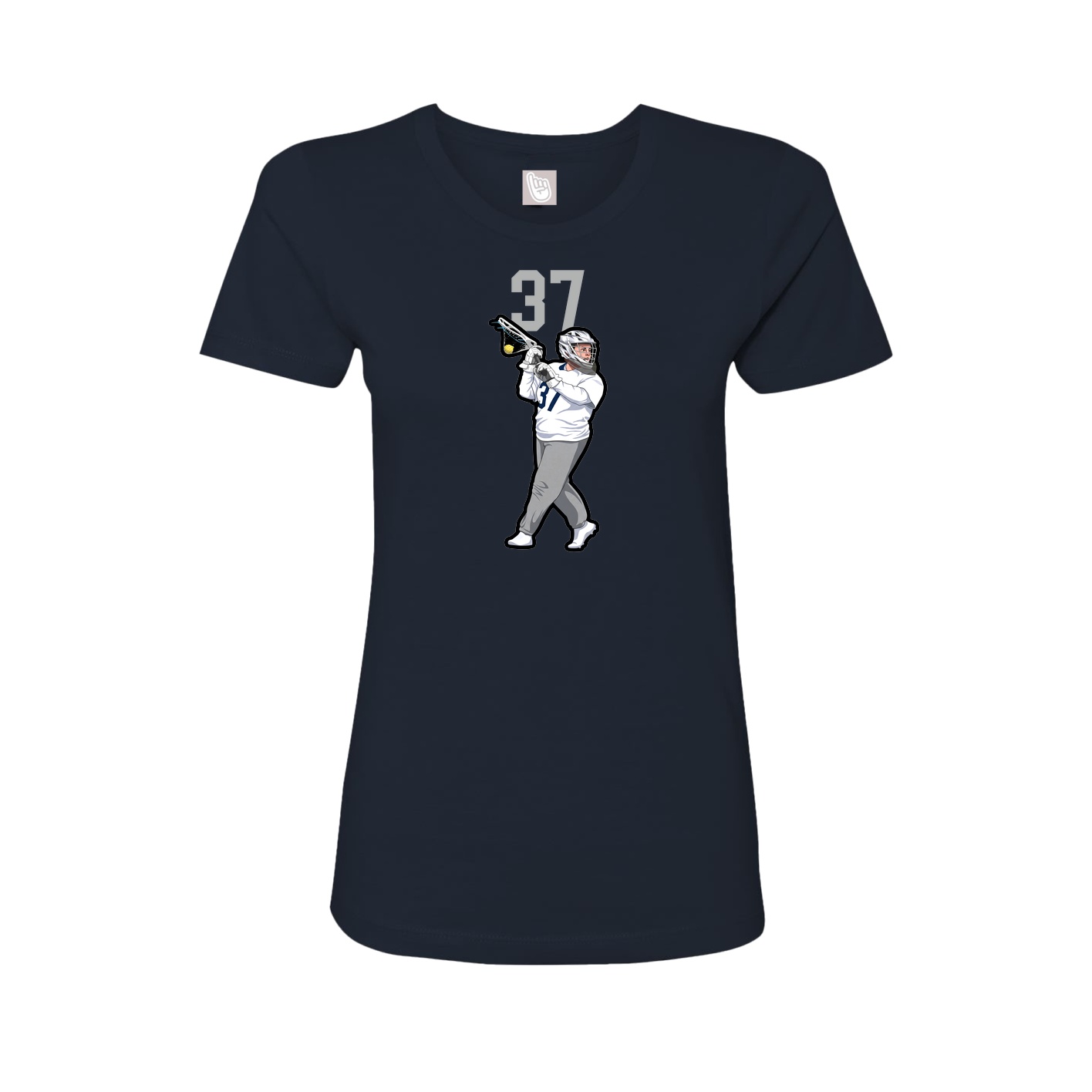 Fitted Women's Tee — Number Top in Navy