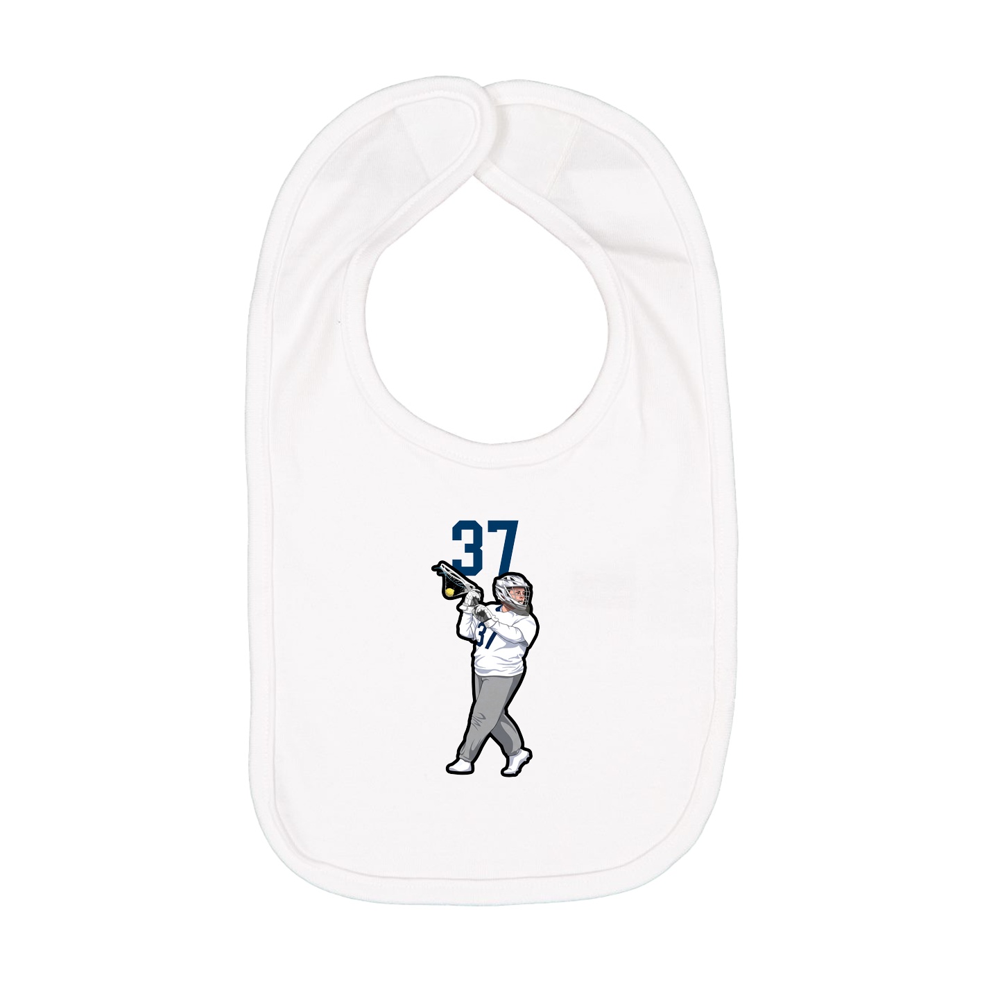 Infant Bib — Number Top in White