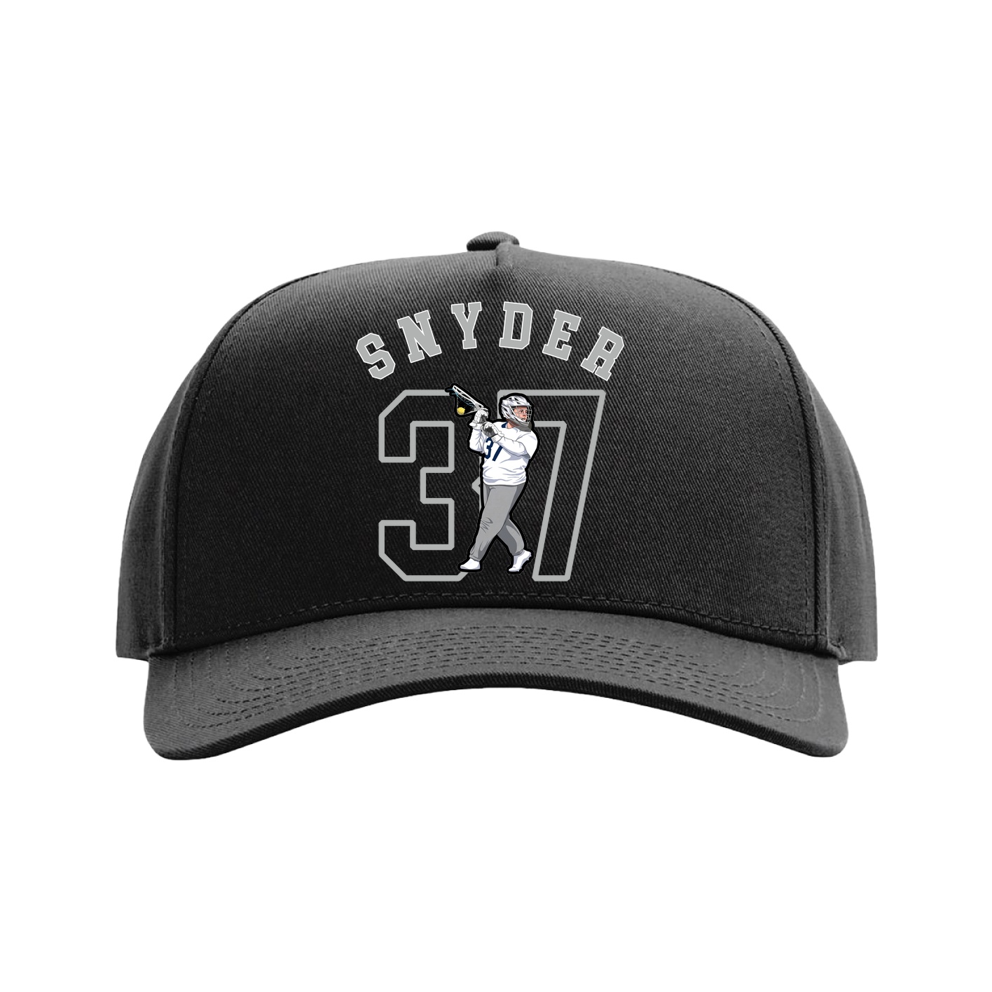 Full Fabric Five-Panel Champ Cap — Shirsey Arch in Black