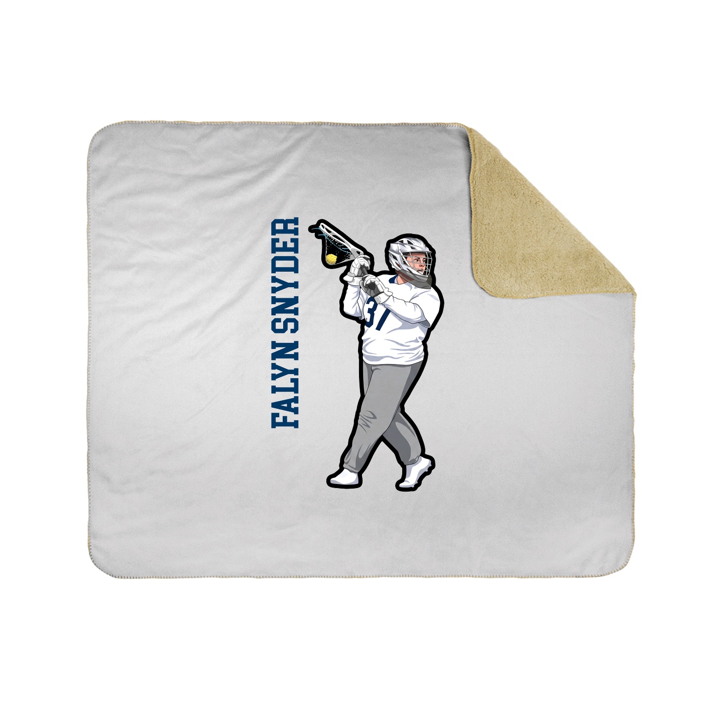 Throw Blanket — Name Vertical in White