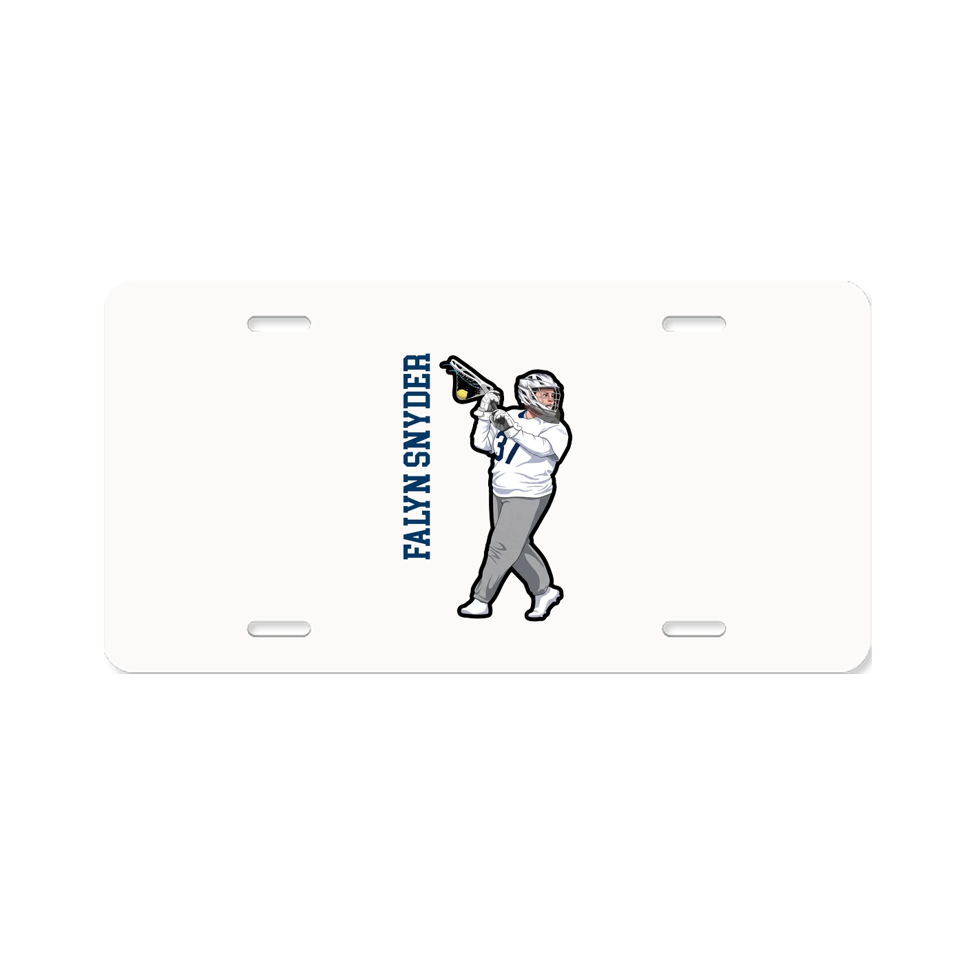 License Plate — Name Vertical in Classic