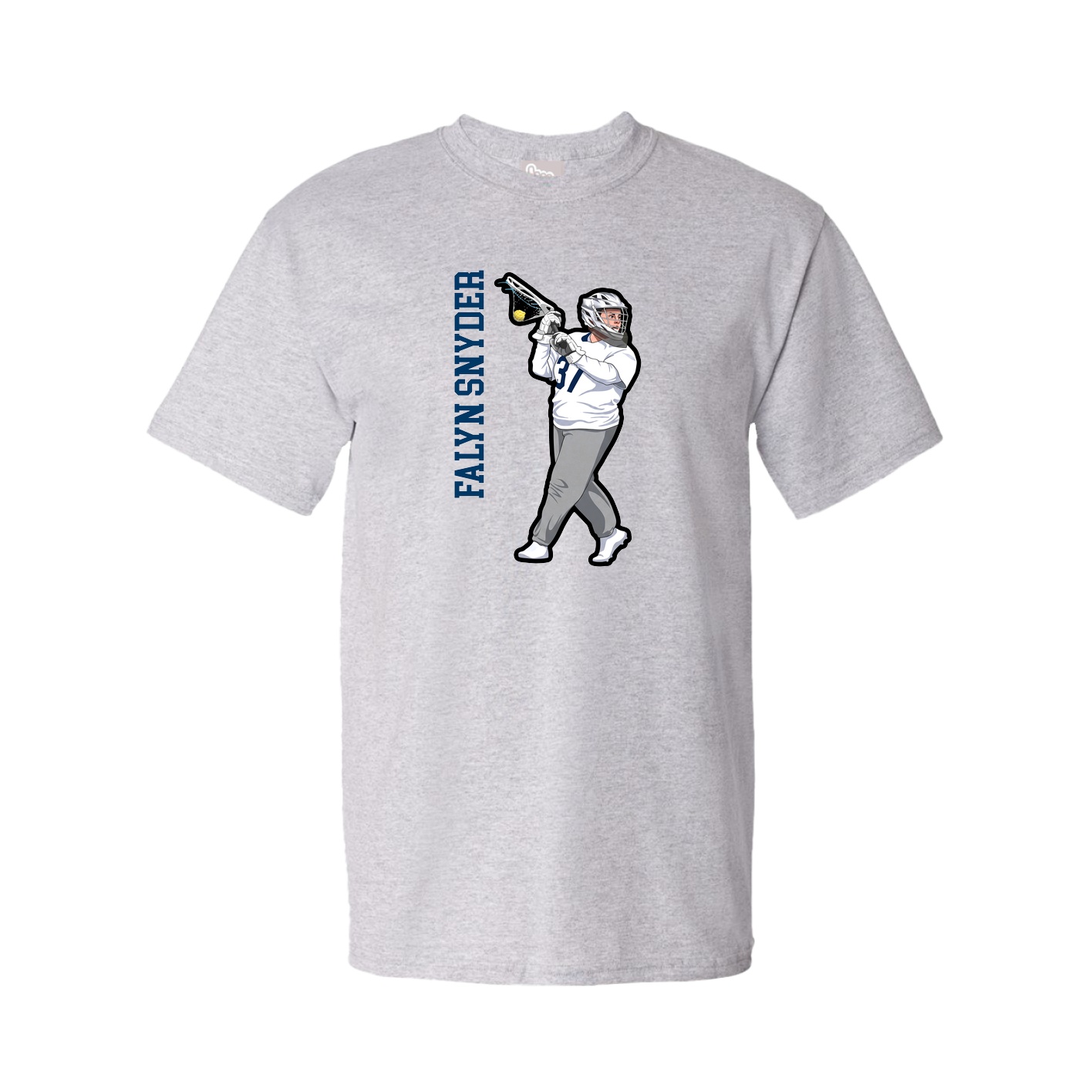Youth Tee — Name Vertical in Grey