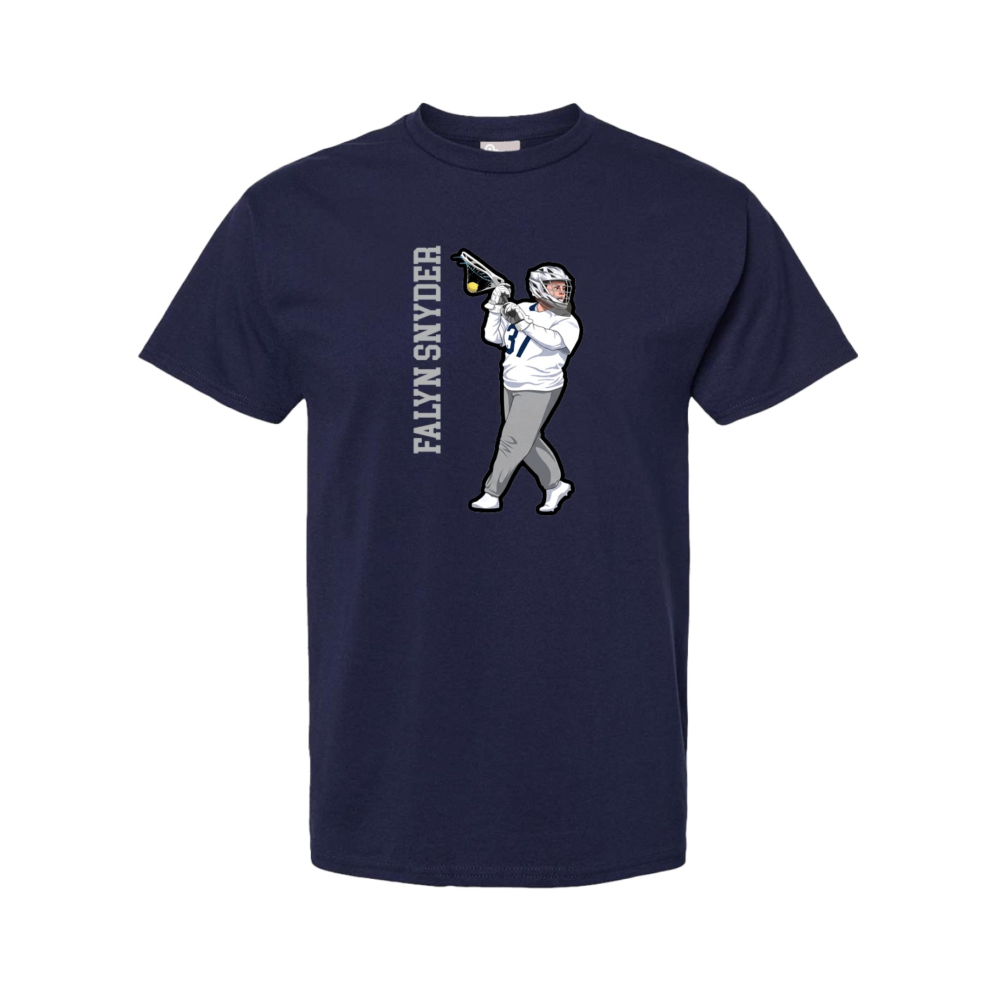 Youth Tee — Name Vertical in Navy