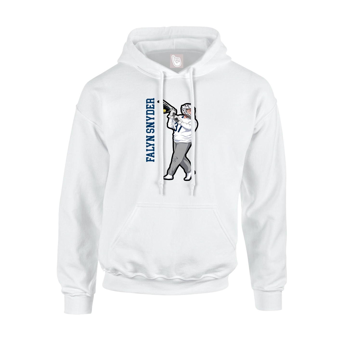 Hoodie — Name Vertical in White