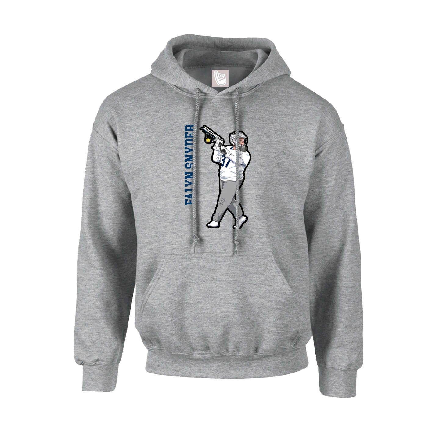 Youth Hoodie — Name Vertical in Grey