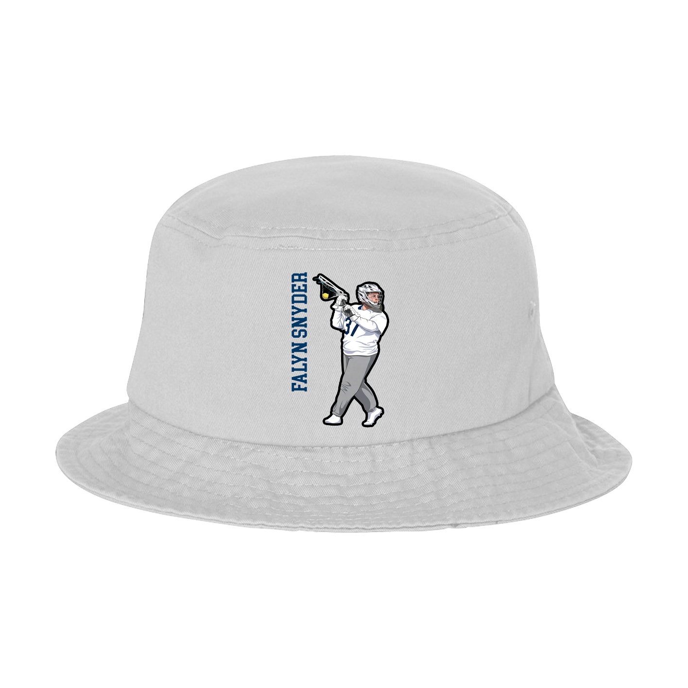 Bucket Cap — Name Vertical in White