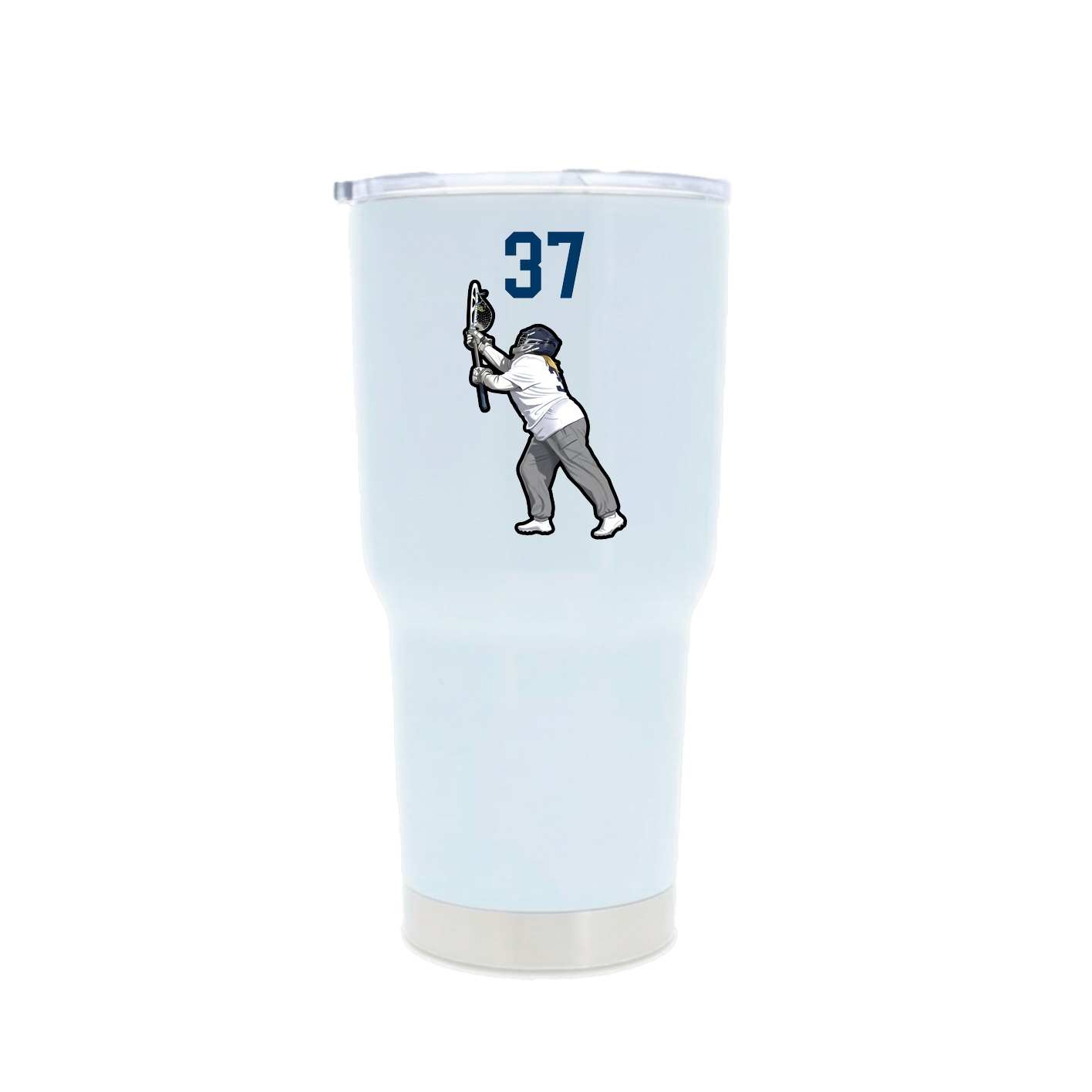 30oz Stainless Steel Tumbler — Number Top in White