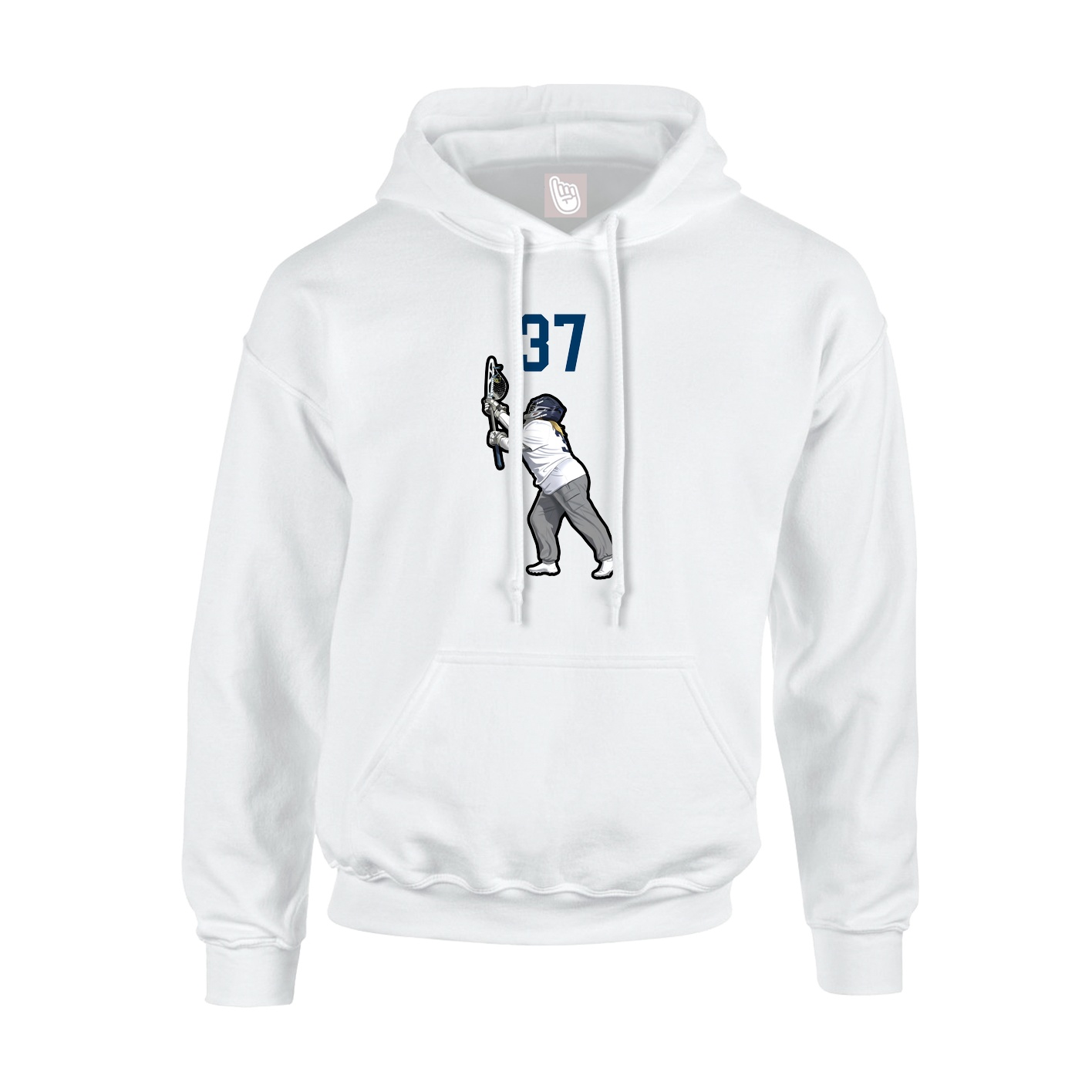 Youth Hoodie — Number Top in White