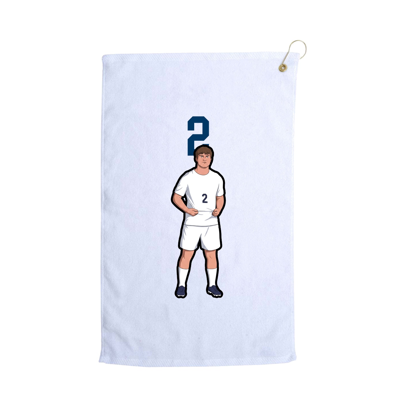 Golf Towel — Number Top in White