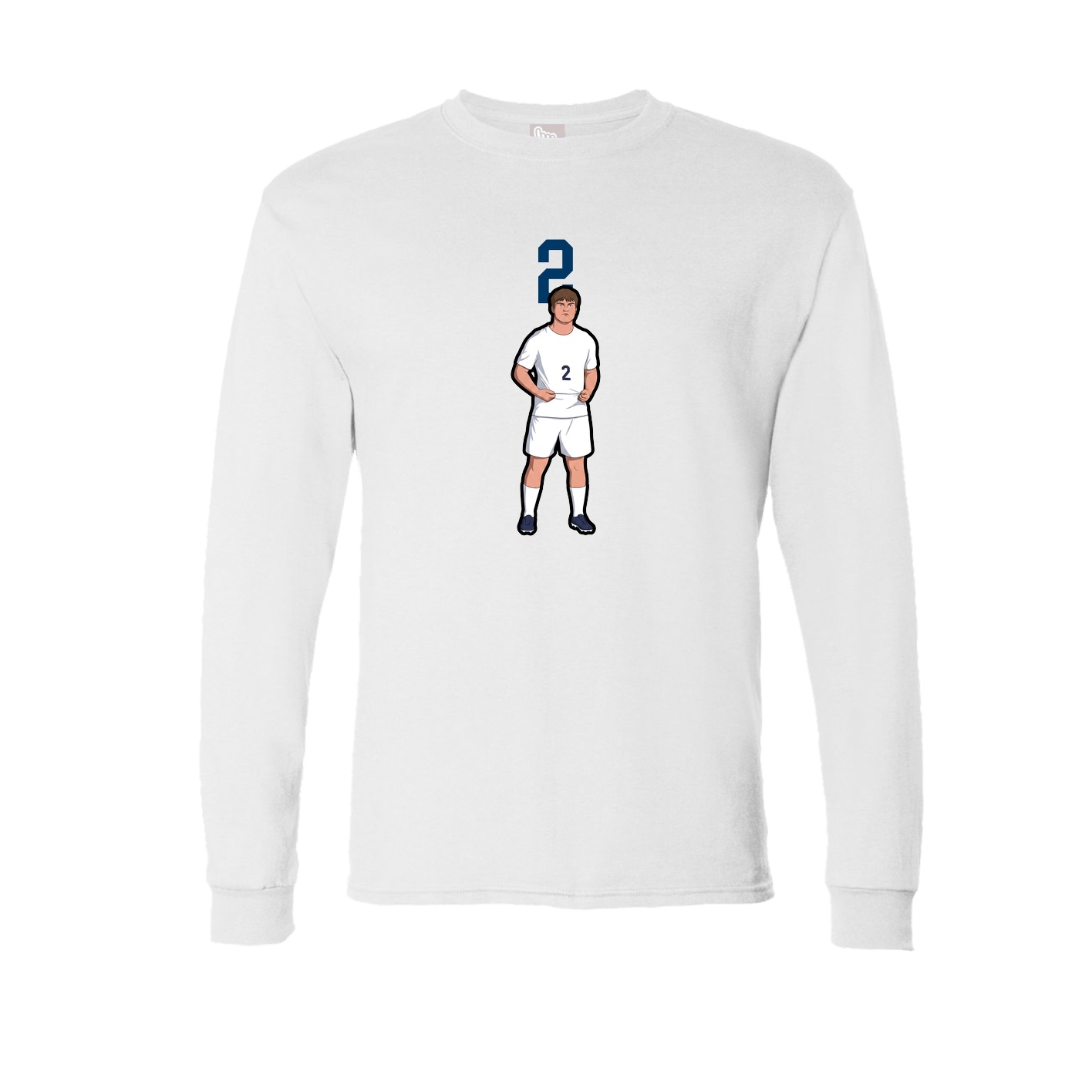 Long Sleeve Tee — Number Top in White