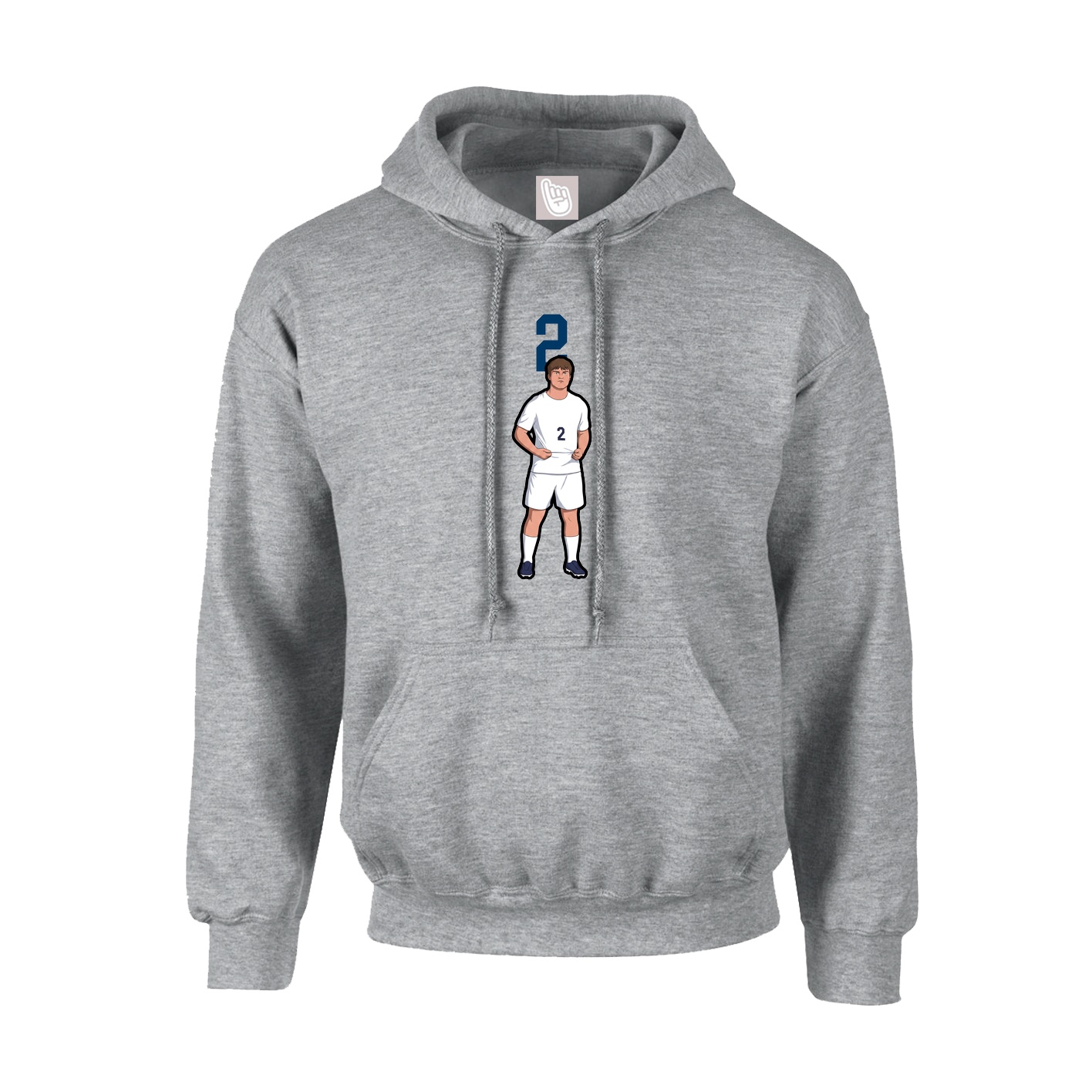 Hoodie — Number Top in Grey