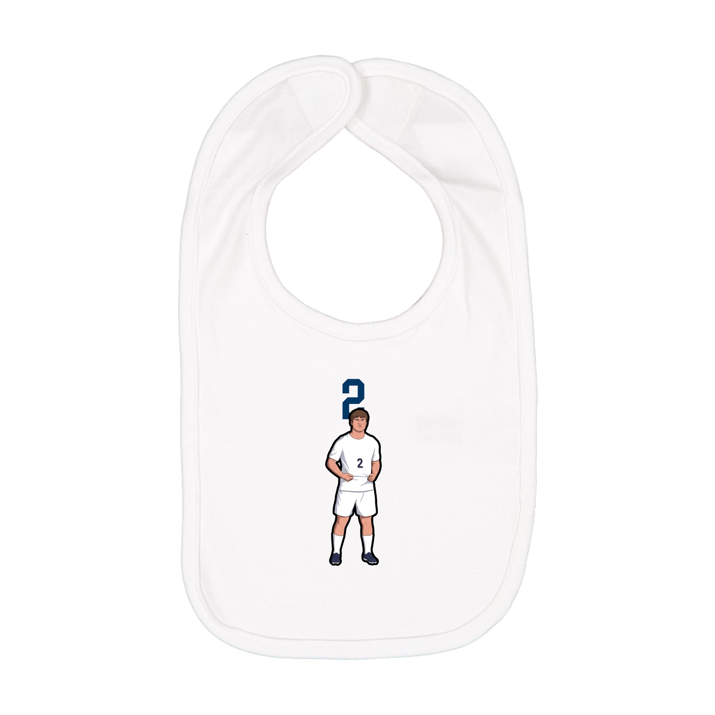 Infant Bib — Number Top in White