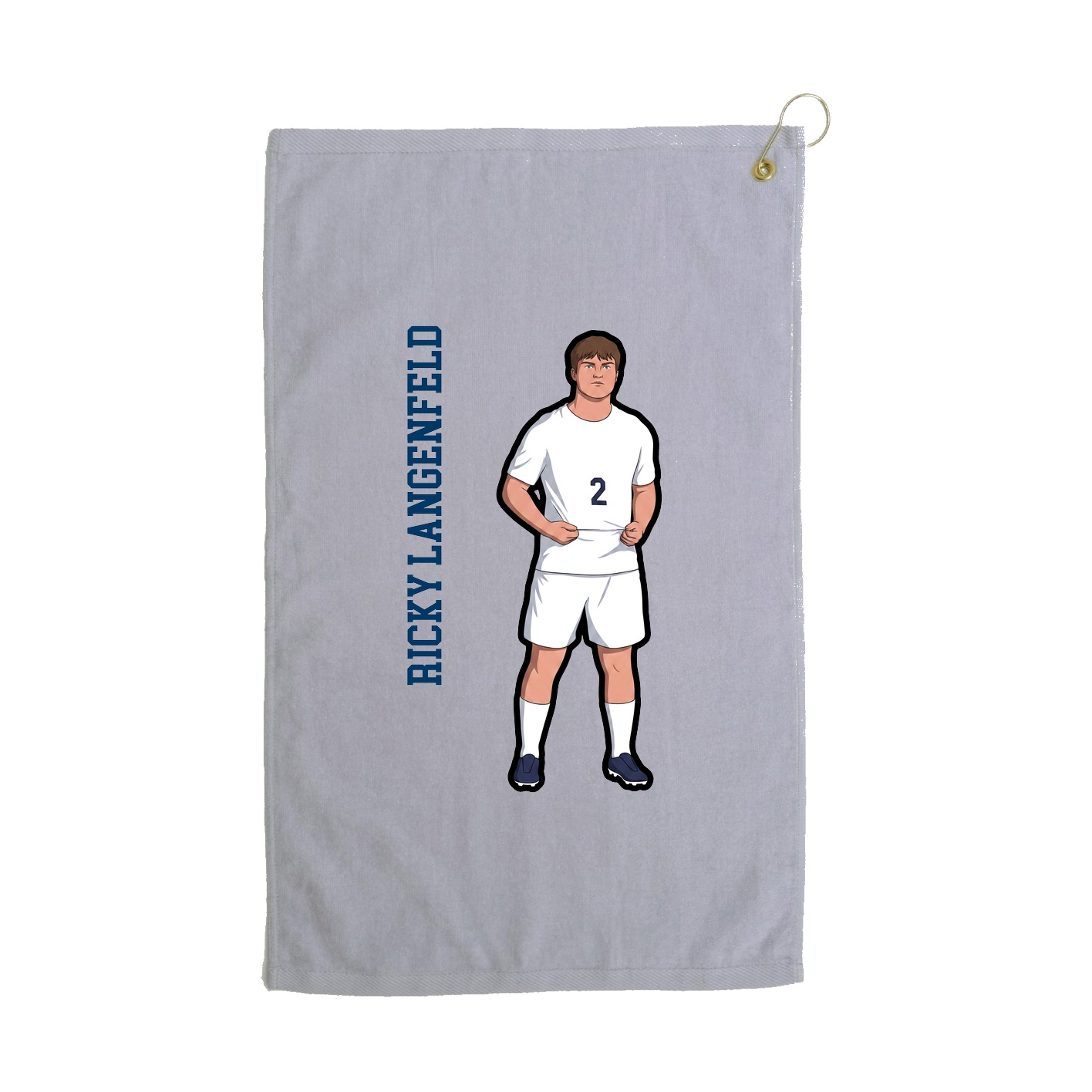 Golf Towel — Name Vertical in Grey