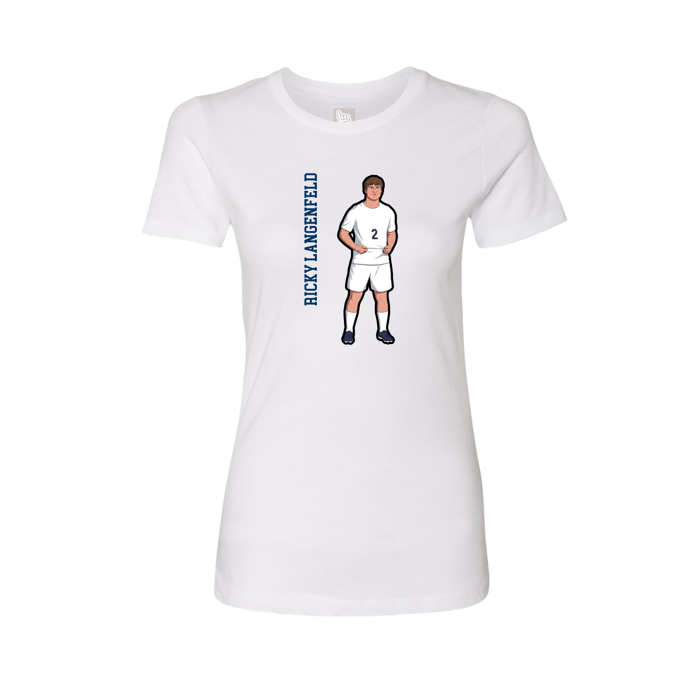 Fitted Women's Tee — Name Vertical in White