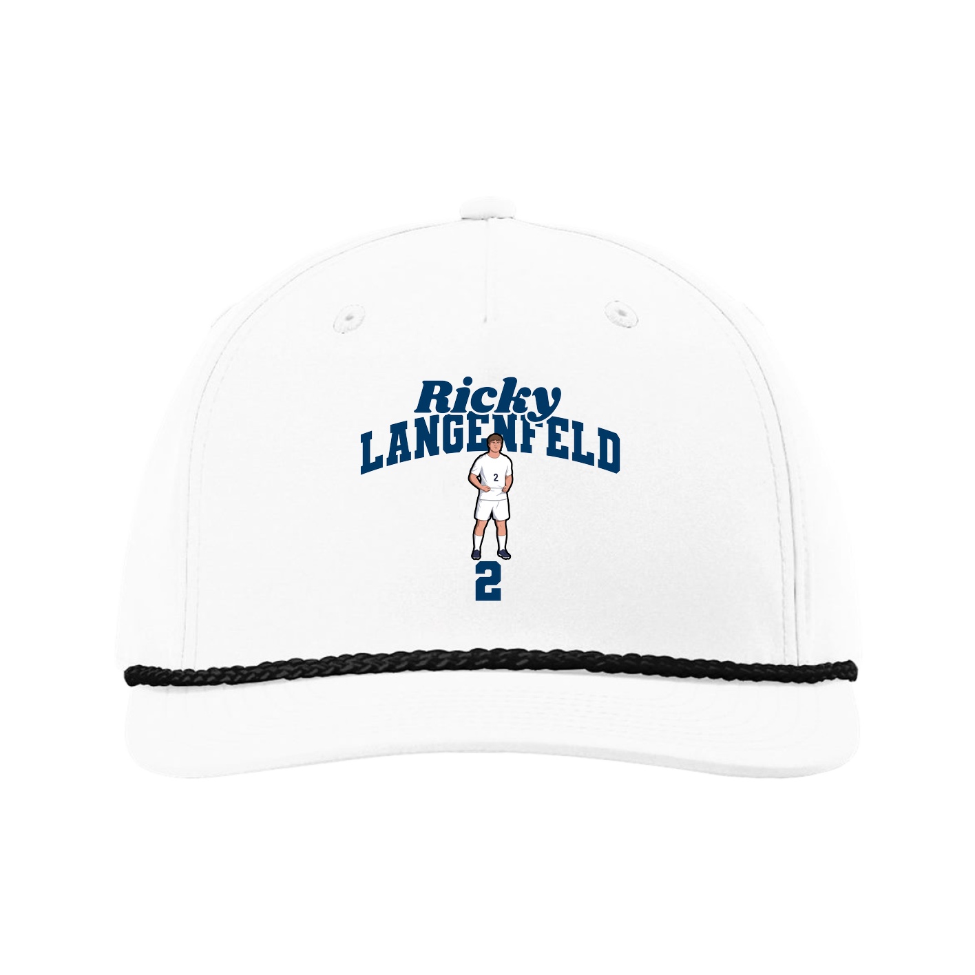Five-Panel Classic Rope Cap — Signature Arch in White
