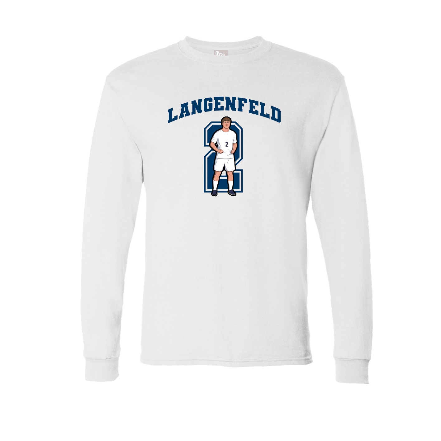 Long Sleeve Tee — Number in White