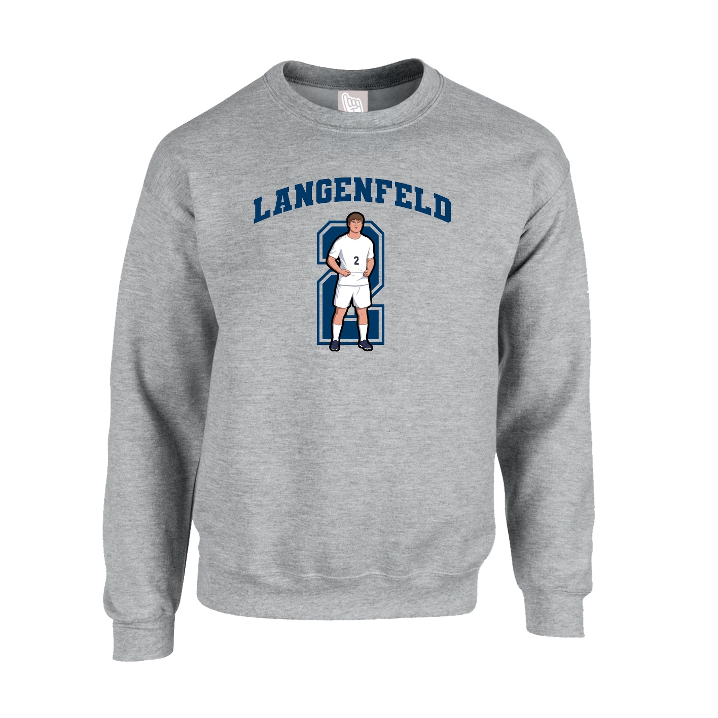 Fleece Crew — Number in Grey