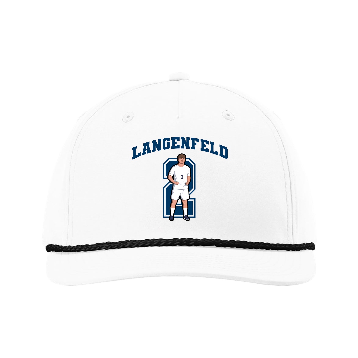 Five-Panel Classic Rope Cap — Number in White