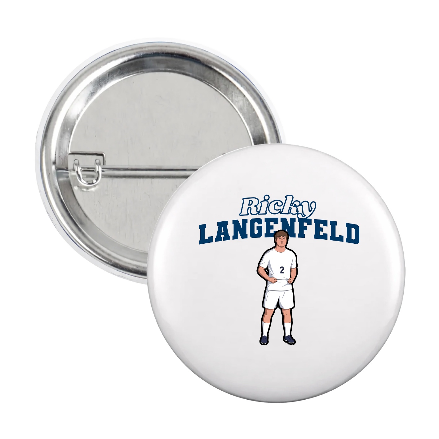 Game Day Button — Name Arch in White